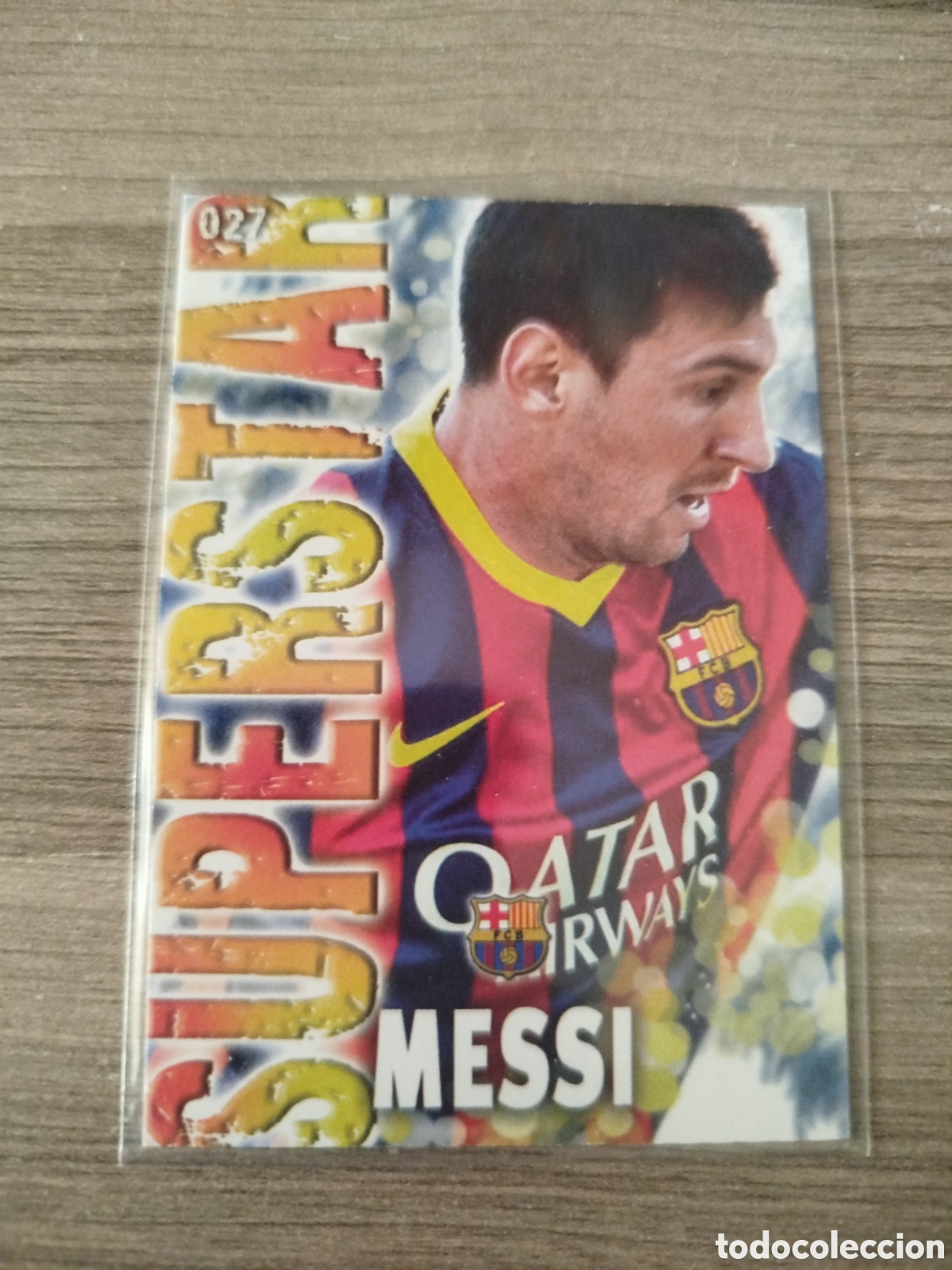 Cromos de f&uacute;tbol: Mundicromo 2013/14.F.C.BARCELONA.MESSI (SUPERSTAR VERSI&Oacute;N MATE).