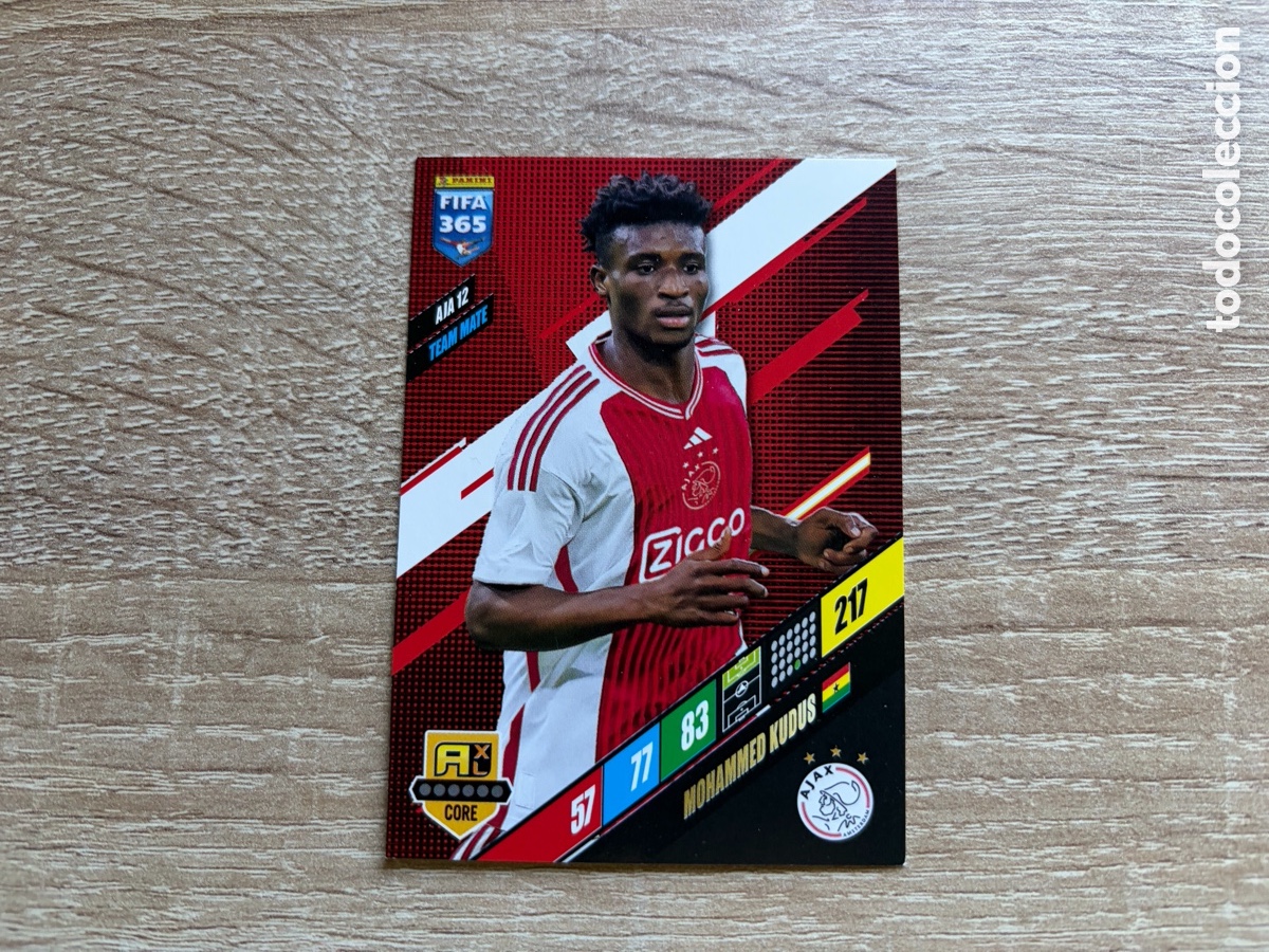 Cromos de f&uacute;tbol: 217 MOHAMMED KUDUS TEAM MATE AIA12 AFC AJAX PANINI FIFA 365 2024 ADRENALYN XL