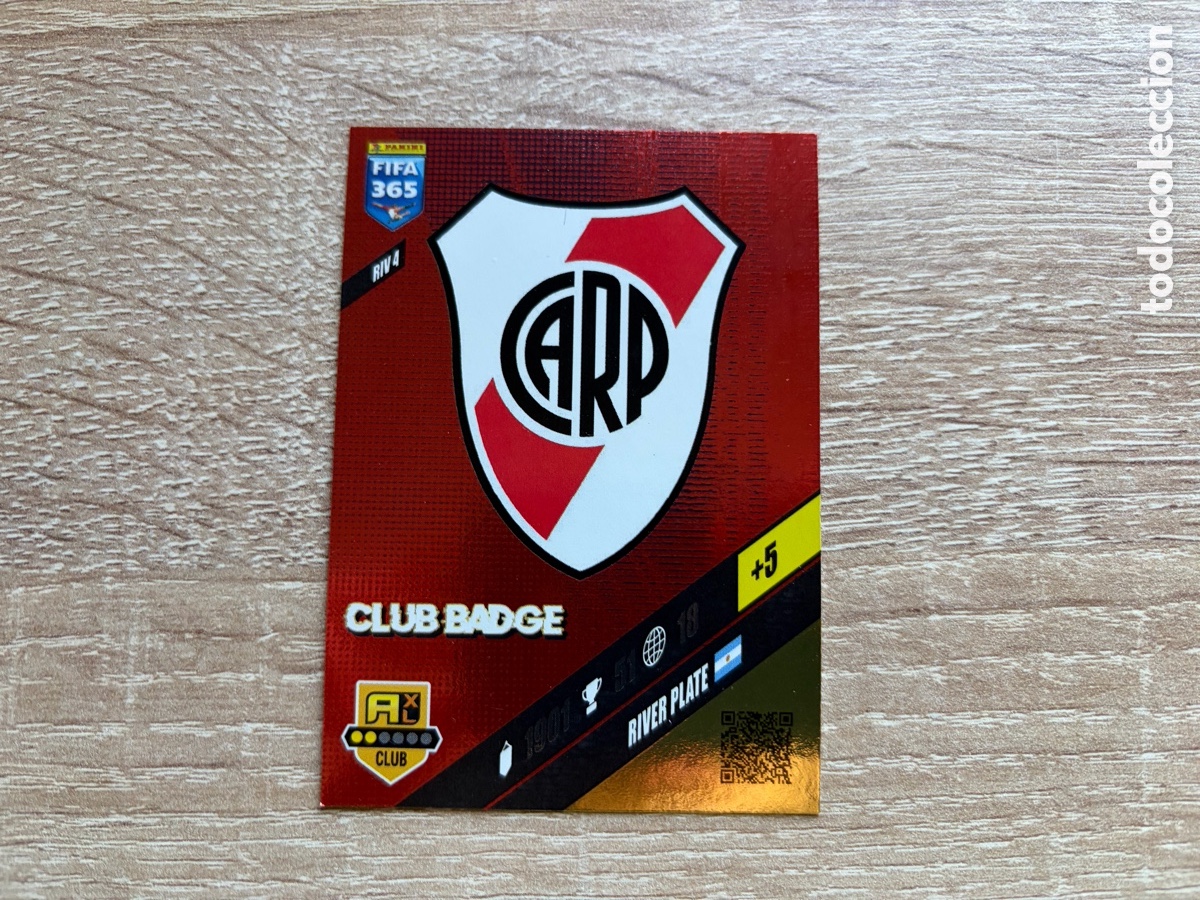 Cromos de f&uacute;tbol: RIV4 CLUB BADGE RIVER PLATE PANINI FIFA 365 2024 ADRENALYN XL