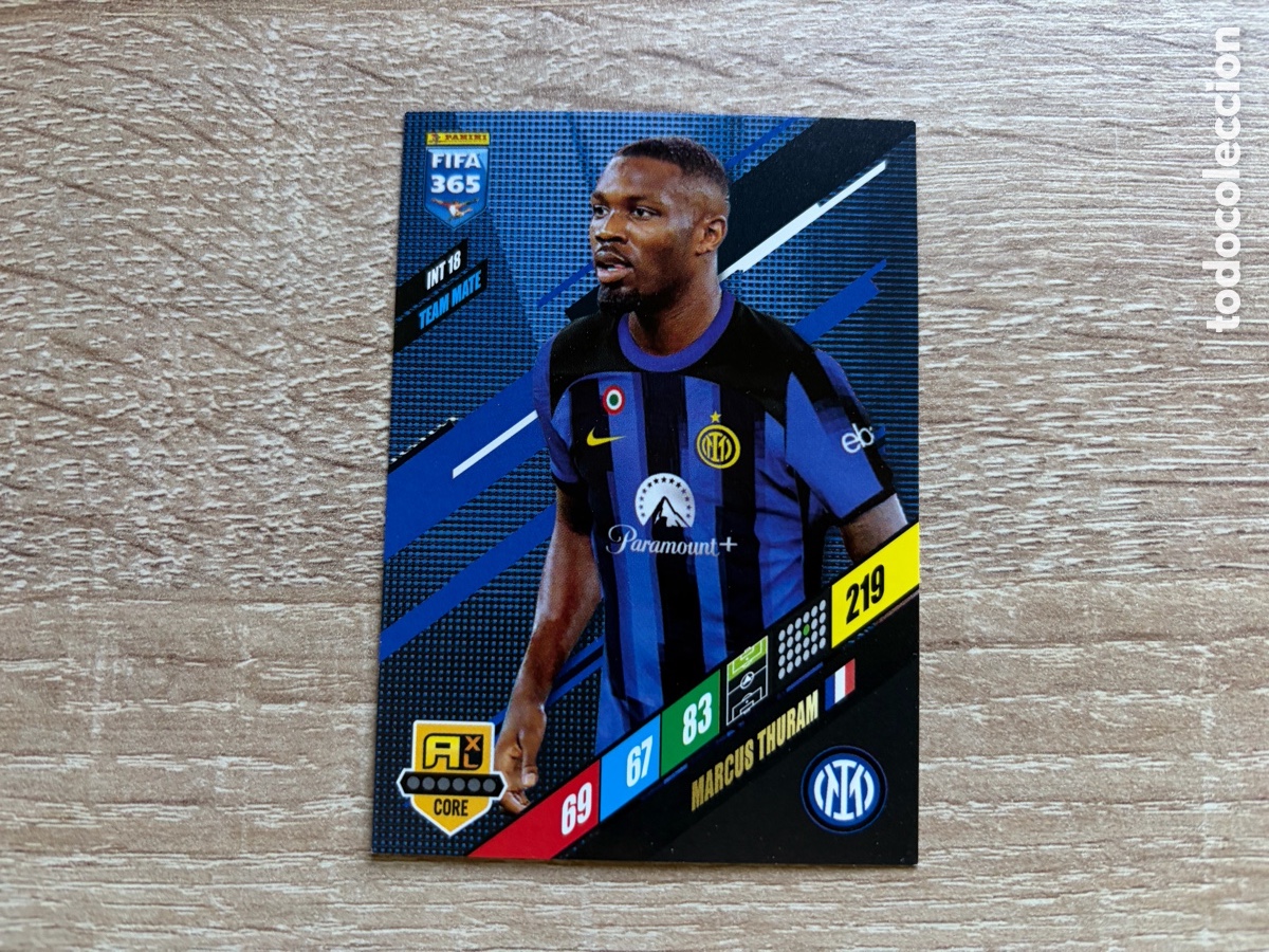 Cromos de f&uacute;tbol: 219 MARCUS THURAM TEAM MATE INT18 INTER MILAN PANINI FIFA 365 2024 ADRENALYN XL