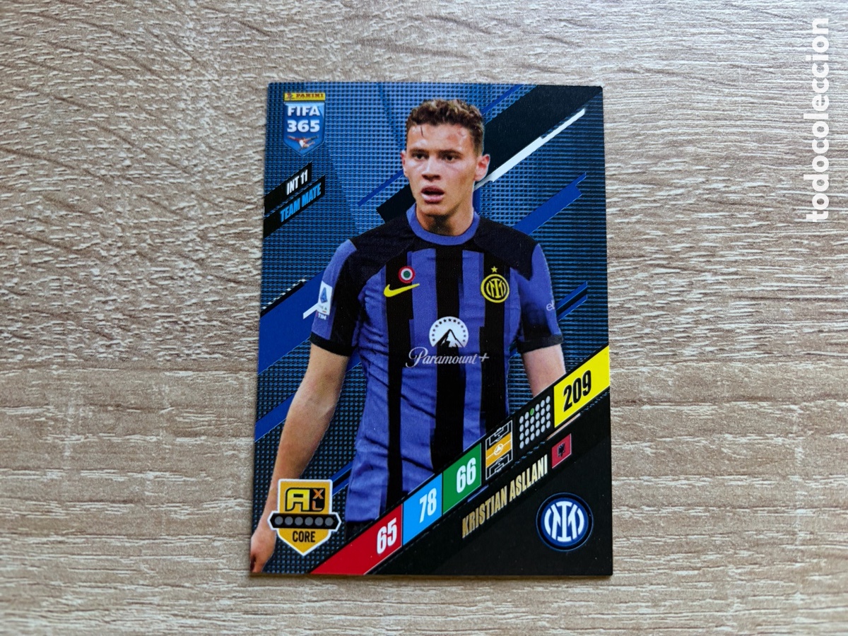 Cromos de f&uacute;tbol: 209 KRISTJAN ASLLANI TEAM MATE INT11 INTER MILAN PANINI FIFA 365 2024 ADRENALYN XL