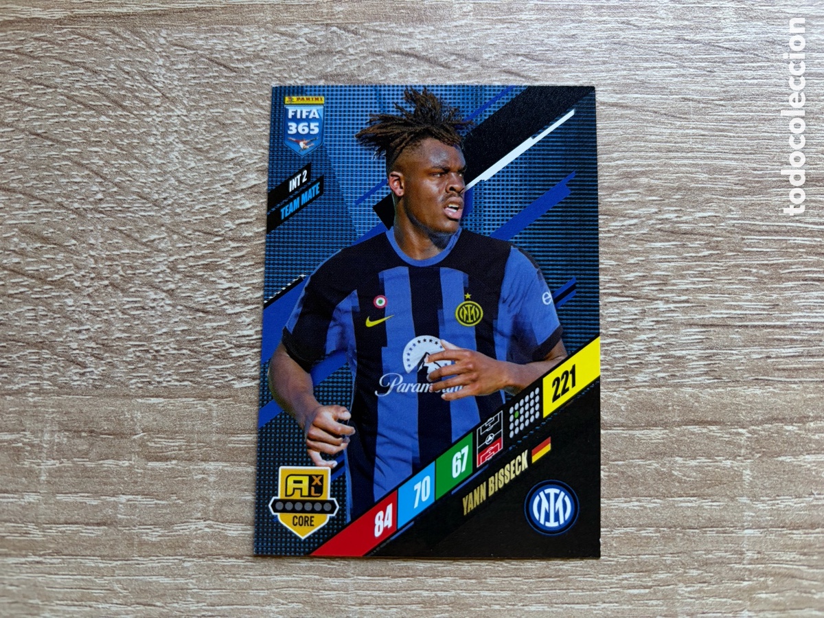 Cromos de f&uacute;tbol: 221 YANN BISSECK TEAM MATE INT2 INTER MILAN PANINI FIFA 365 2024 ADRENALYN XL