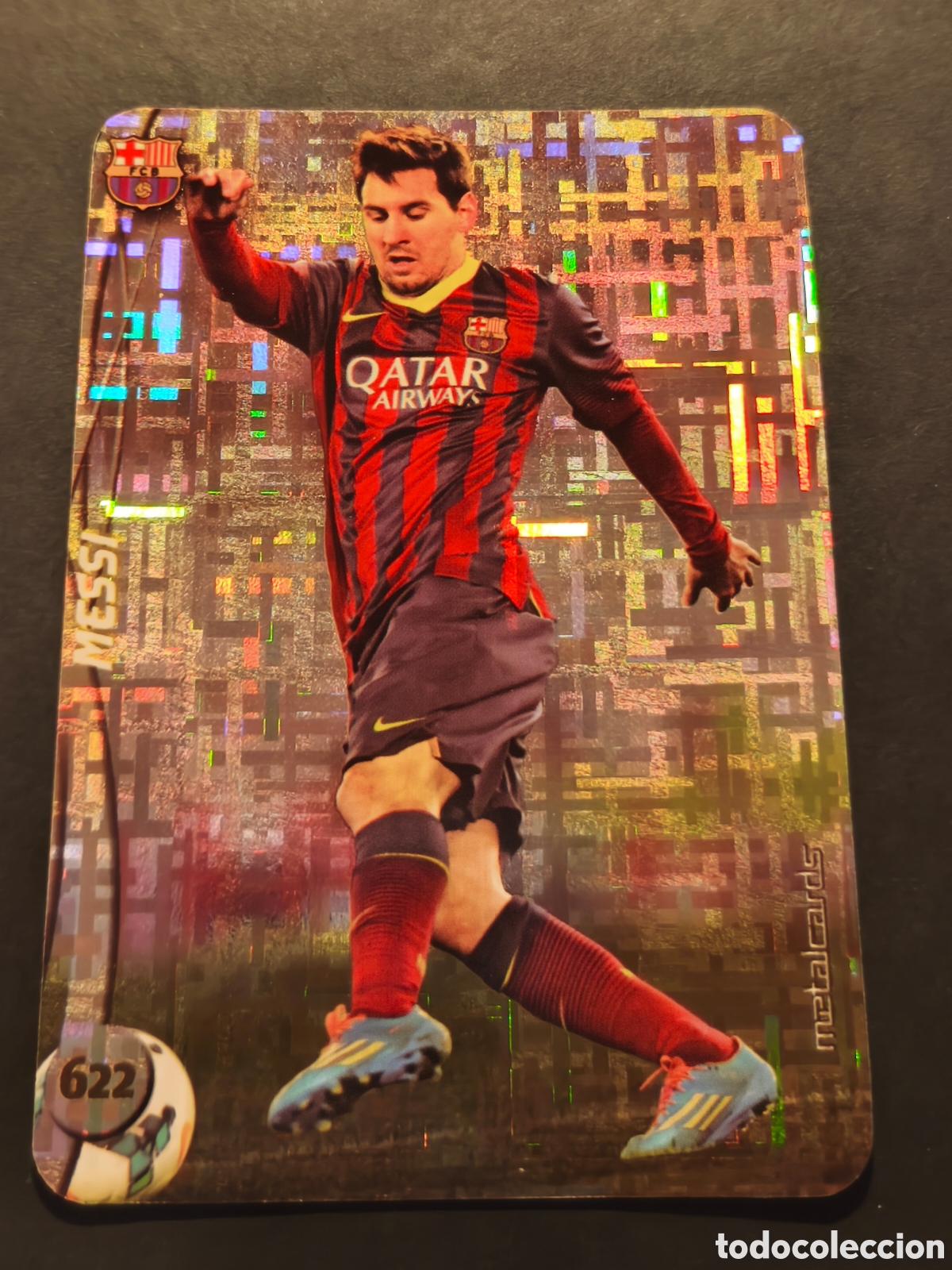 Cromos de f&uacute;tbol: 622 MESSI TOP 2015 FC BARCELONA MUNDICROMO FICHAS LIGA 2015 VERSI&Oacute;N FONDO TETRIS