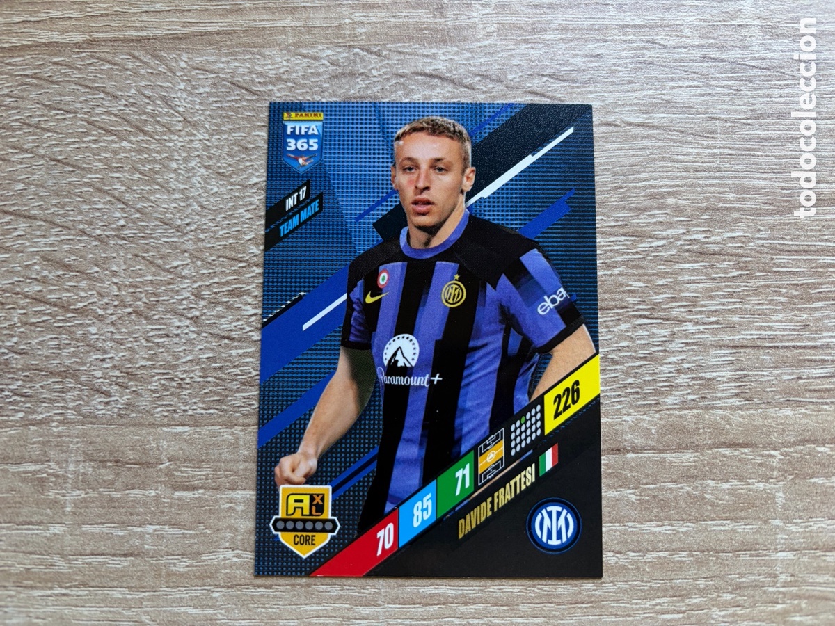 Cartes &agrave; collectionner de Football: 226 DAVIDE FRATTESI TEAM MATE INT17 INTER MILAN PANINI FIFA 365 2024 ADRENALYN XL