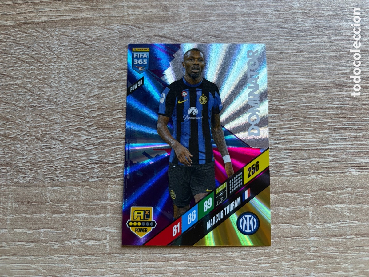 Cartes &agrave; collectionner de Football: 256 MARCUS THURAM DOMINATOR POW50 INTER MILAN PANINI FIFA 365 2024 ADRENALYN XL