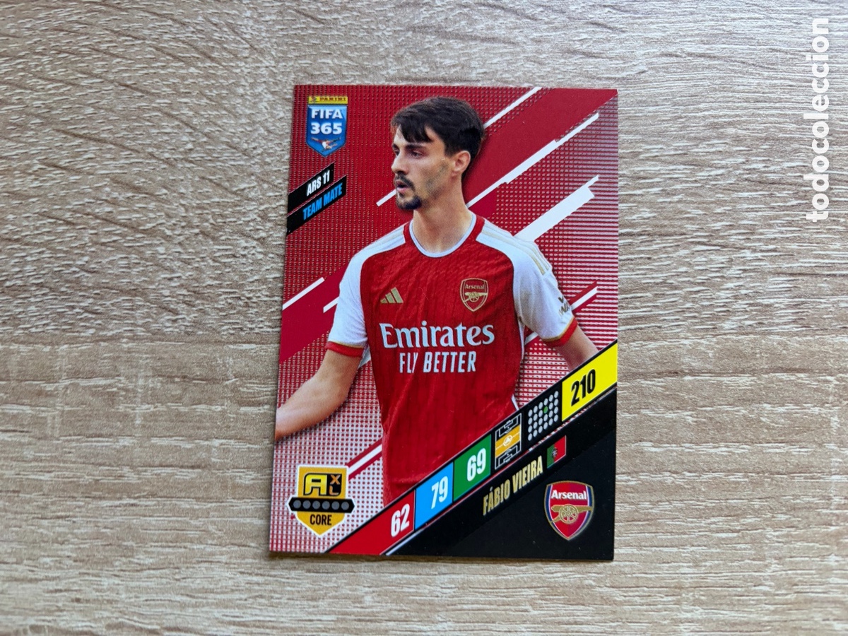 Cromos de f&uacute;tbol: 210 F&Aacute;BIO VIEIRA TEAM MATE ARS11 ARSENAL PANINI FIFA 365 2024 ADRENALYN XL