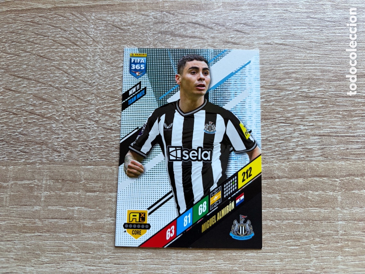 Cromos de f&uacute;tbol: 212 MIGUEL ALMIR&Oacute;N TEAM MATE NEW 11 NEWCASTLE UNITED PANINI FIFA 365 2024 ADRENALYN XL