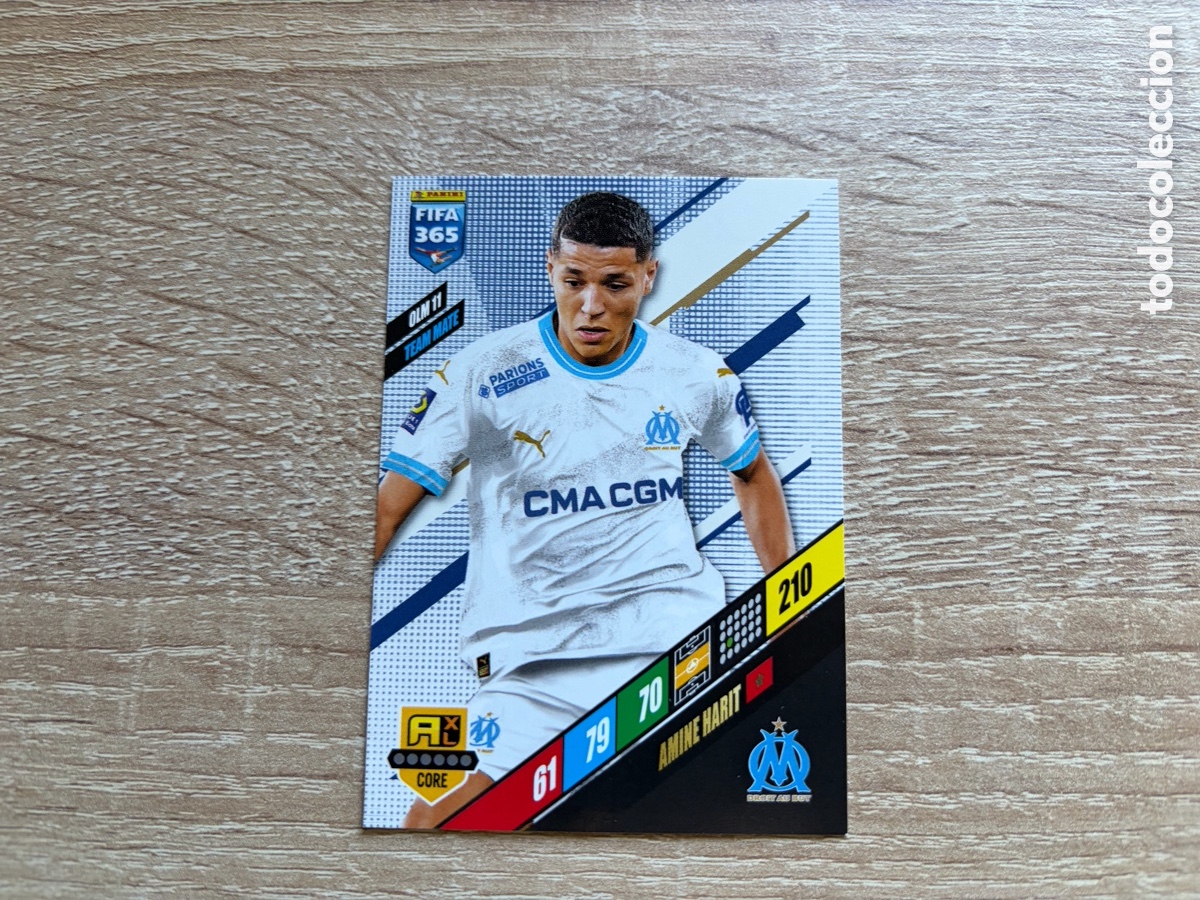Cromos de f&uacute;tbol: 210 AMINE HARIT TEAM MATE OLM11 OLYMPIQUE DE MARSEILLE PANINI FIFA 365 2024 ADRENALYN XL