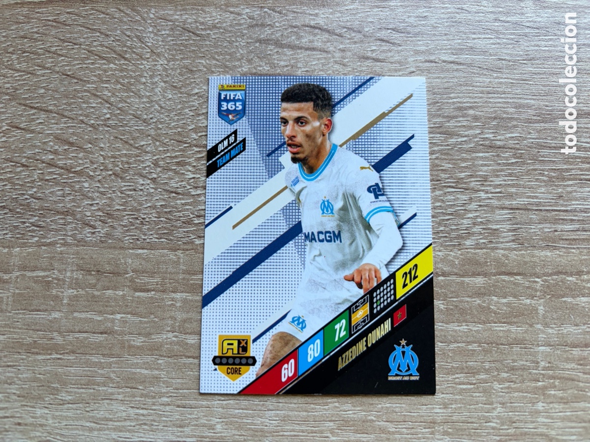 Cromos de f&uacute;tbol: 212 AZZEDINE OUNAHI TEAM MATE OLM16 OLYMPIQUE DE MARSEILLE PANINI FIFA 365 2024 ADRENALYN XL