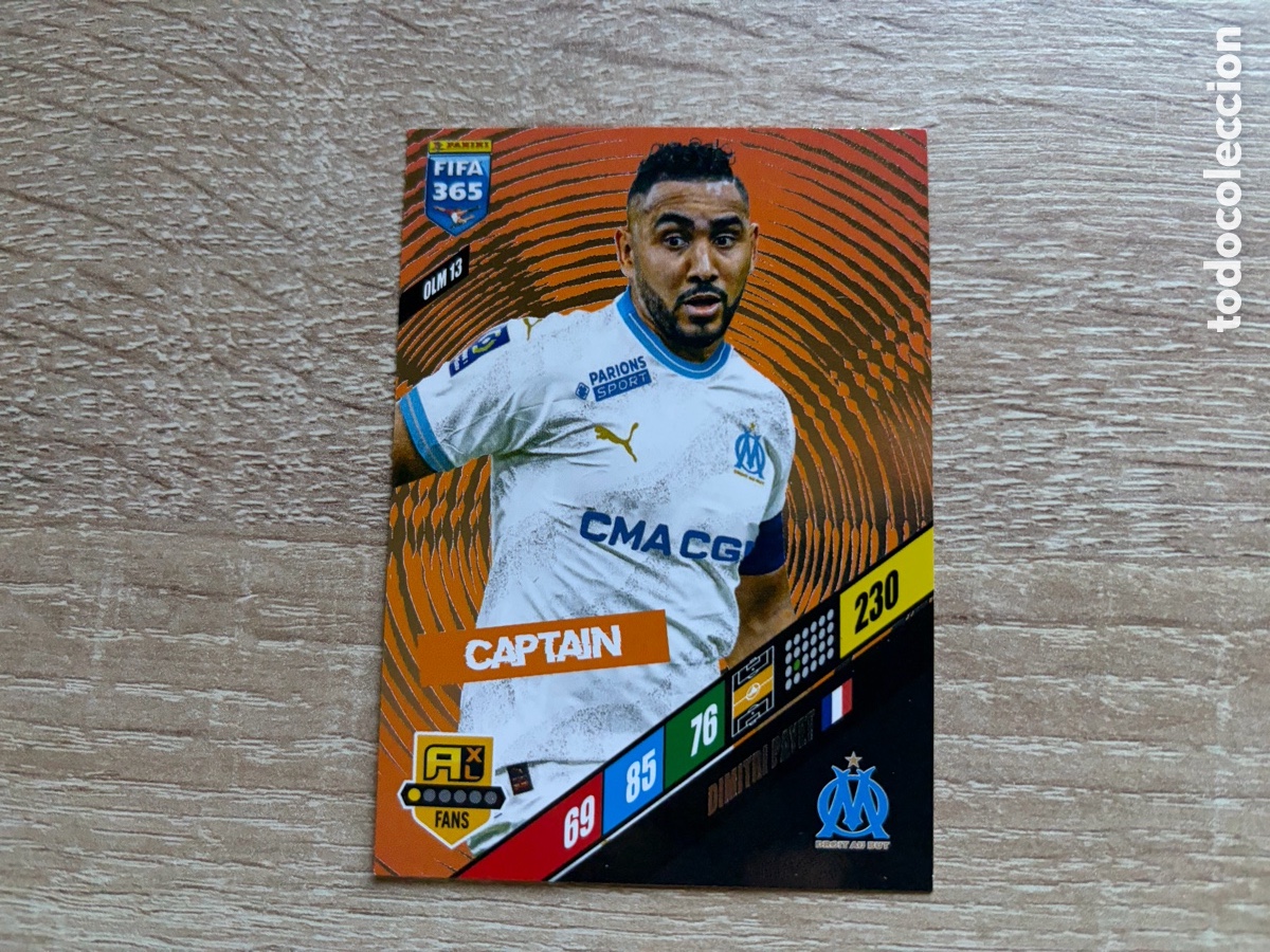 Cromos de f&uacute;tbol: 230 DIMITRI PAYET CAPTAIN OLM13 OLYMPIQUE DE MARSEILLE PANINI FIFA 365 2024 ADRENALYN XL