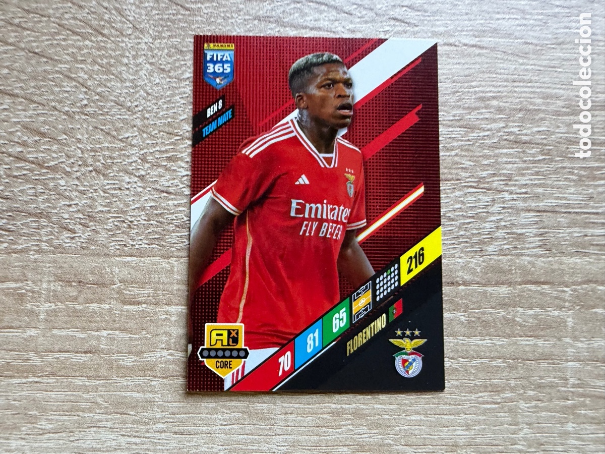 Cromos de f&uacute;tbol: 216 FLORENTINO TEAM MATE BEN8 SL BENFICA PANINI FIFA 365 2024 ADRENALYN XL