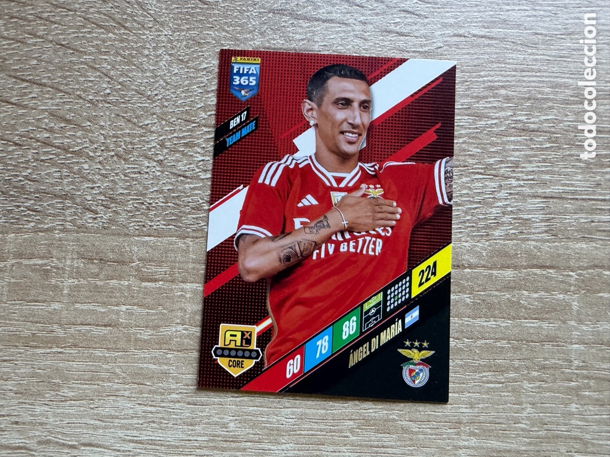 Cromos de f&uacute;tbol: 224 &Aacute;NGEL DI MAR&Iacute;A TEAM MATE BEN17 SL BENFICA PANINI FIFA 365 2024 ADRENALYN XL