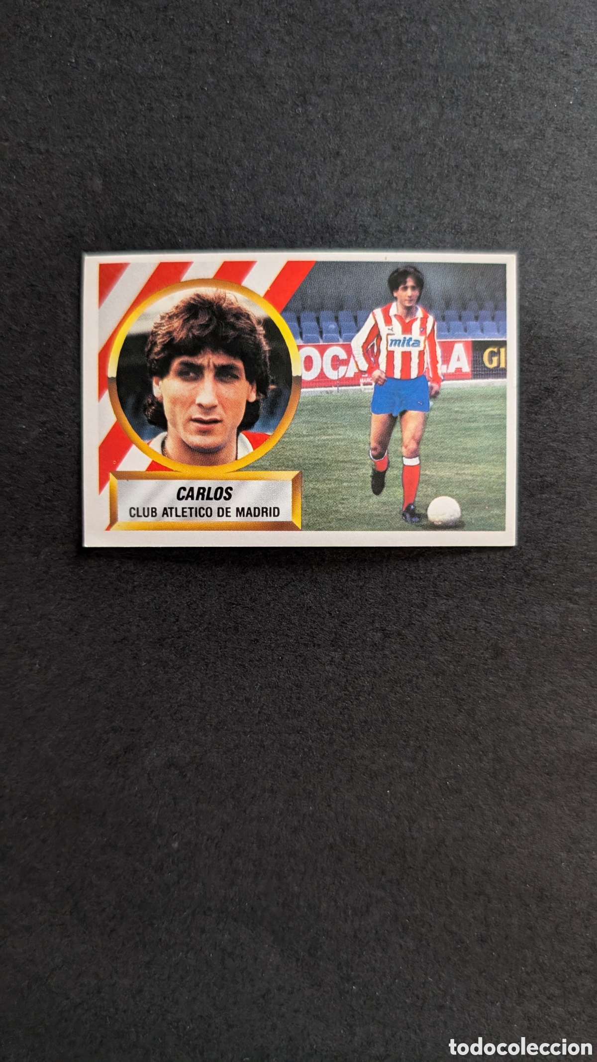 Cromos de f&uacute;tbol: L1 CARLOS ATLETICO MADRID VERSION TRASERA 12B LIGA ESTE 1988/89 88 89 NUNCA PEGADO SIN PEGAR