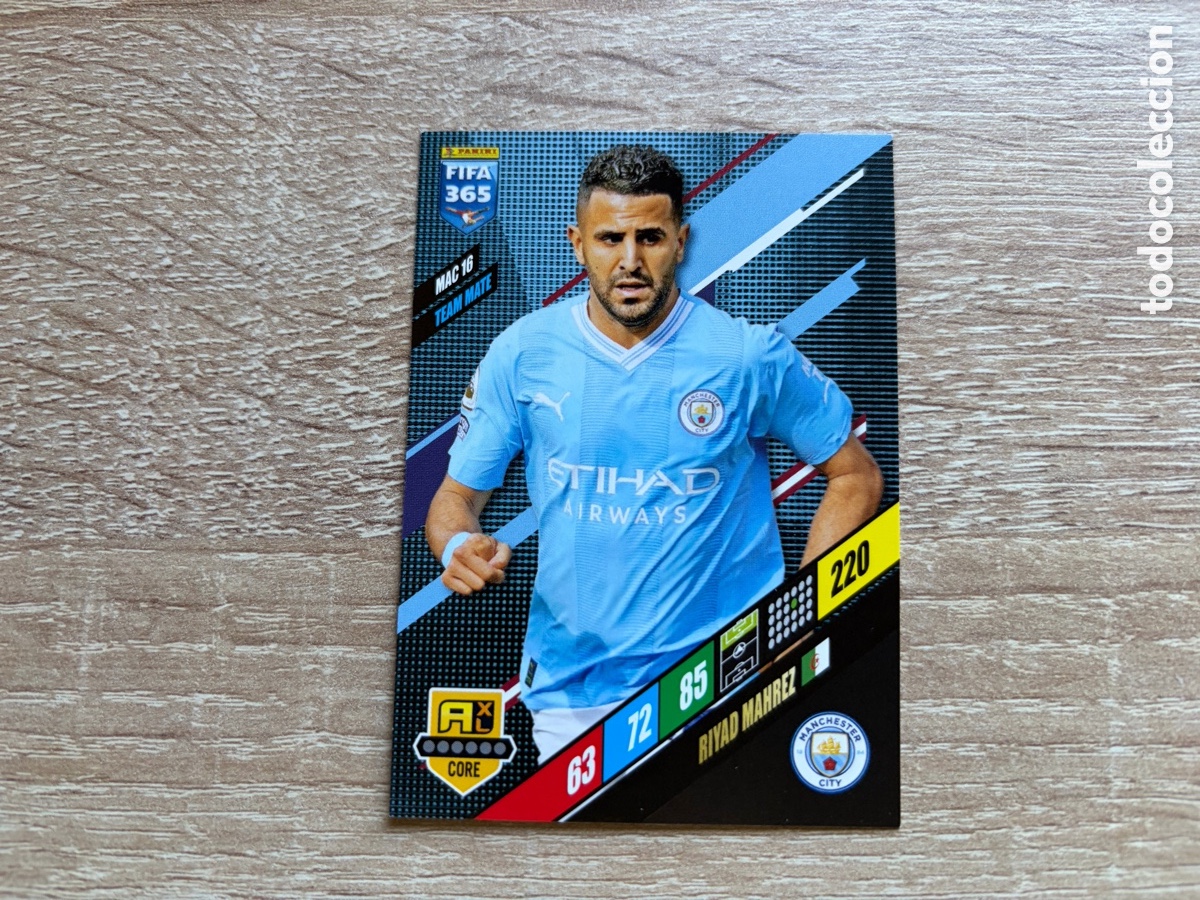 Cromos de f&uacute;tbol: 220 RIYAD MAHREZ TEAM MATE MAC16 MANCHESTER CITY PANINI FIFA 365 2024 ADRENALYN XL