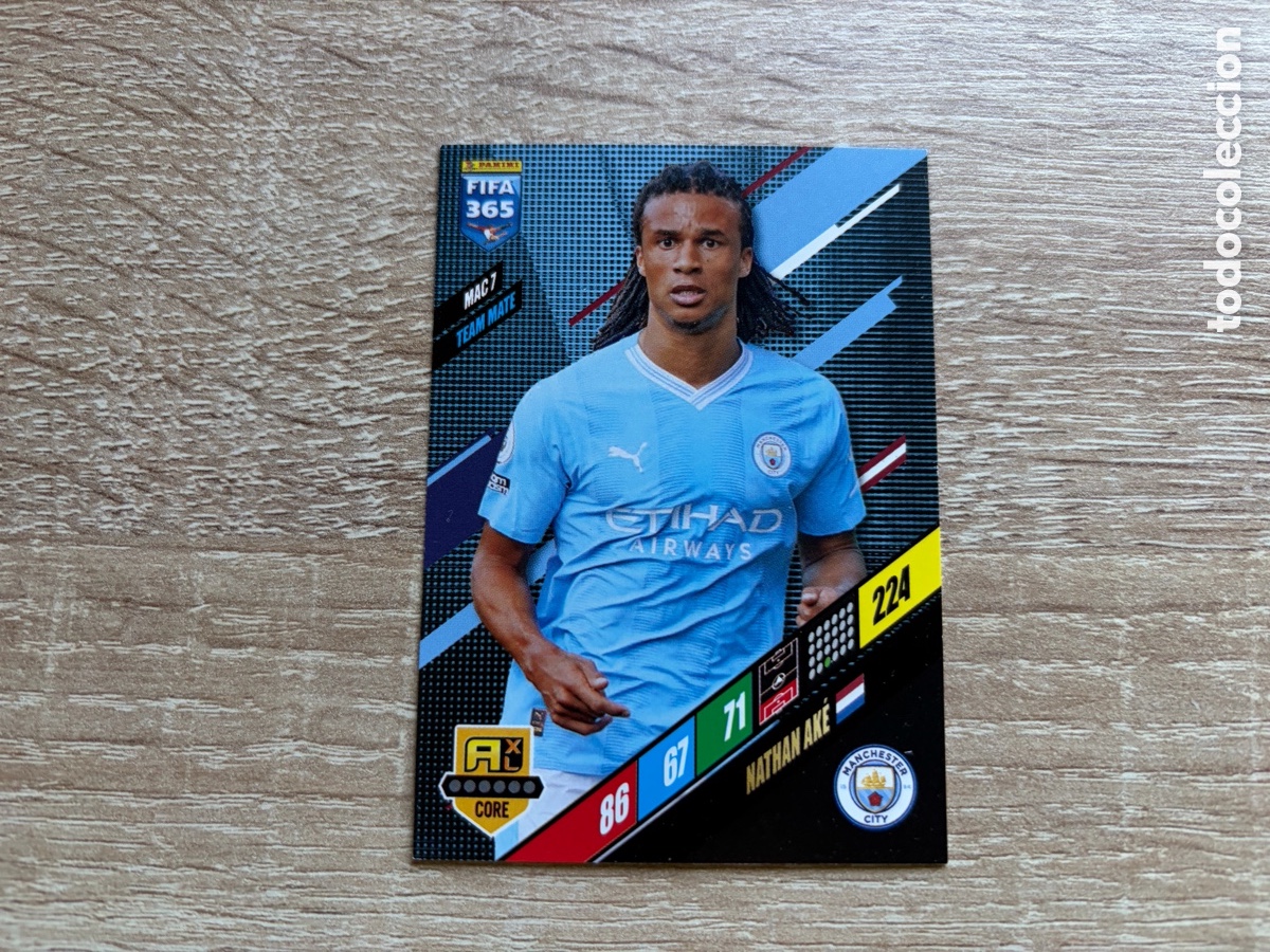 Cromos de f&uacute;tbol: 212 NATHAN AK&Eacute; TEAM MATE MAC7 MANCHESTER CITY PANINI FIFA 365 2024 ADRENALYN XL