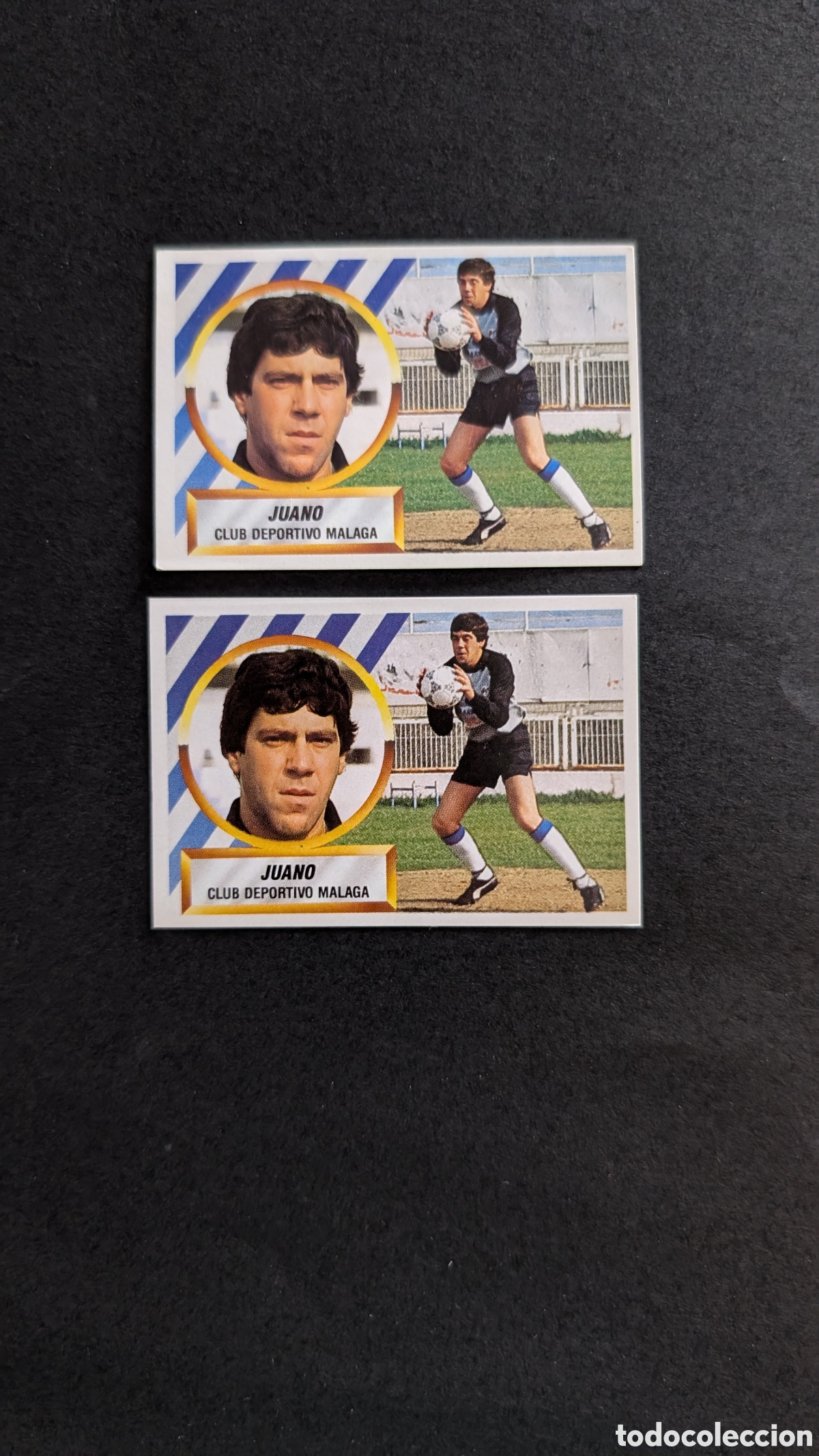 Cartes &agrave; collectionner de Football: L1 JUANO LAS DOS VERSIONES TRASERA MALAGA LIGA ESTE 1988/89 88 89 NUNCA PEGADO SIN PEGAR
