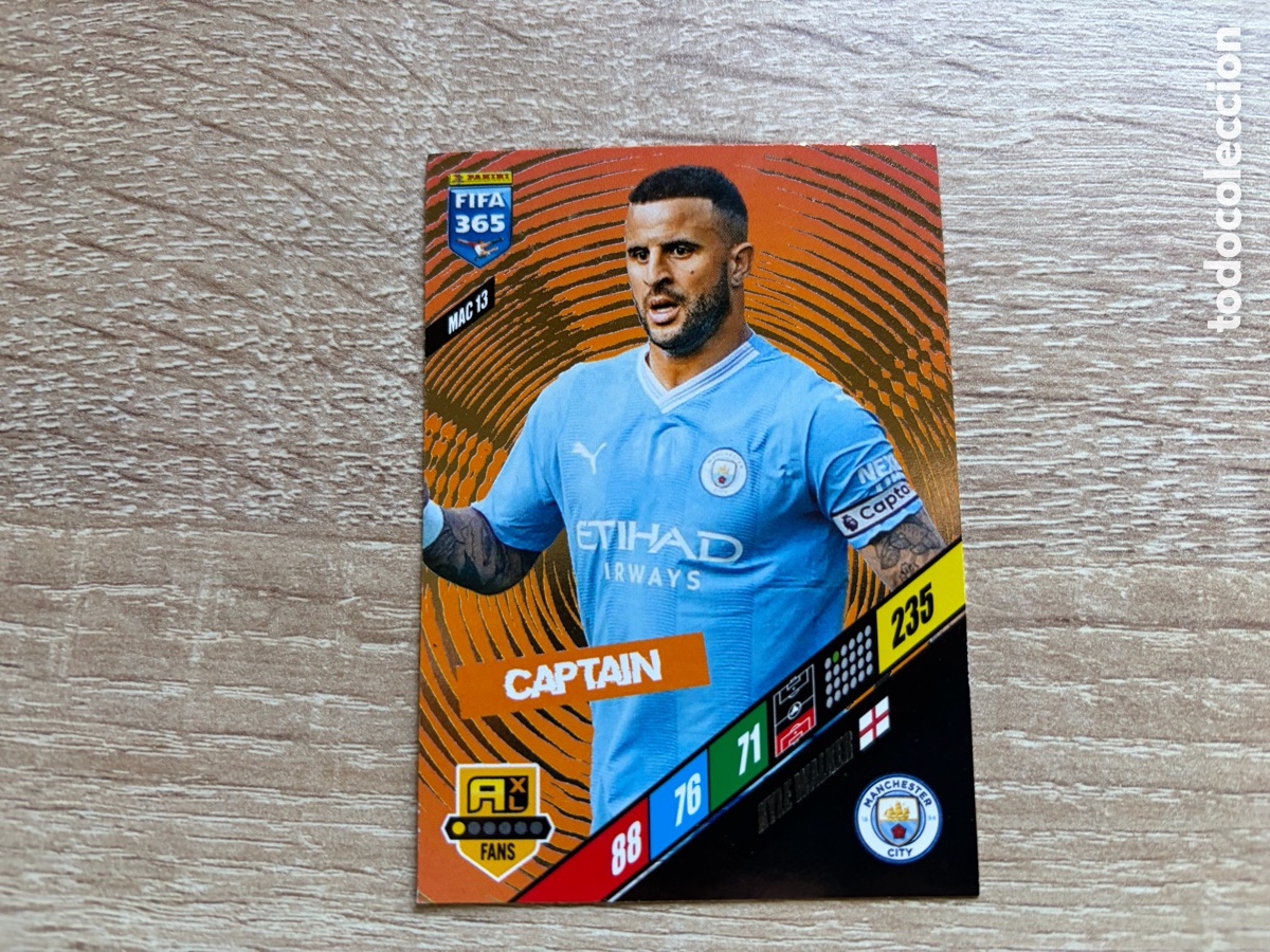Cromos de f&uacute;tbol: 235 KYLE WALKER CAPTAIN MAC13 MANCHESTER CITY PANINI FIFA 365 2024 ADRENALYN XL