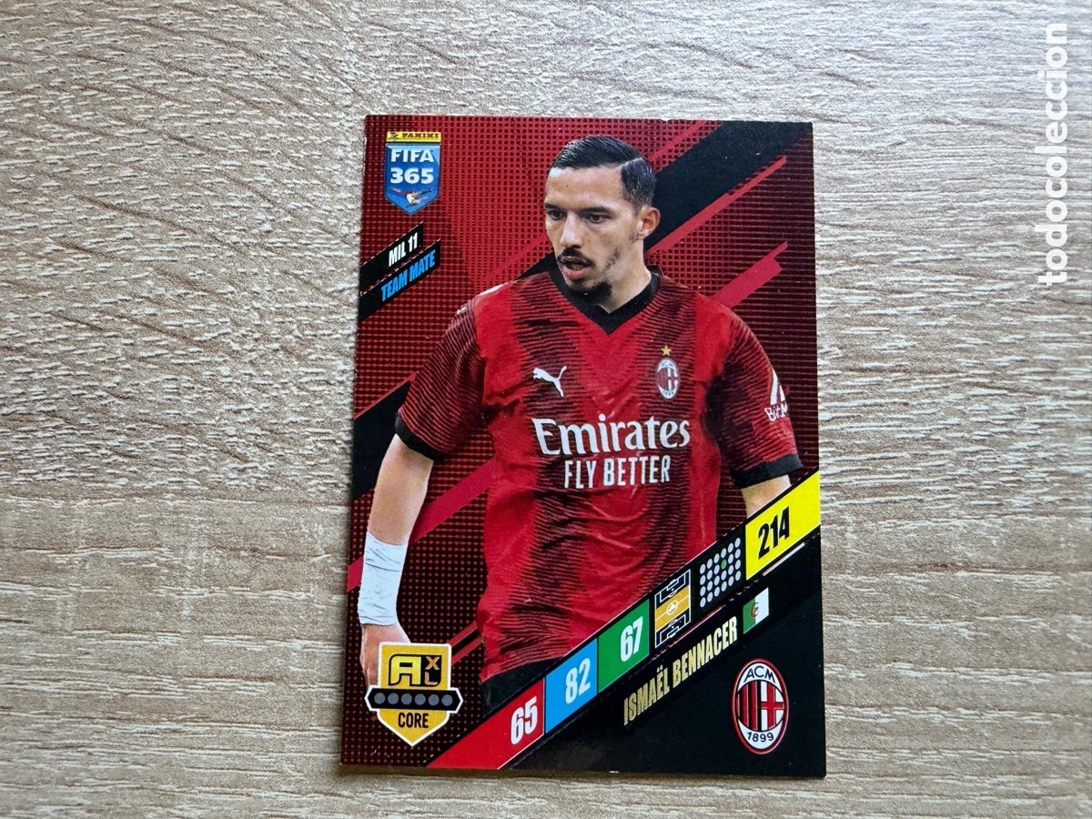 Cromos de f&uacute;tbol: 214 ISMA&Euml;L BENNACER TEAM MATE MIL11 AC MILAN PANINI FIFA 365 2024 ADRENALYN XL
