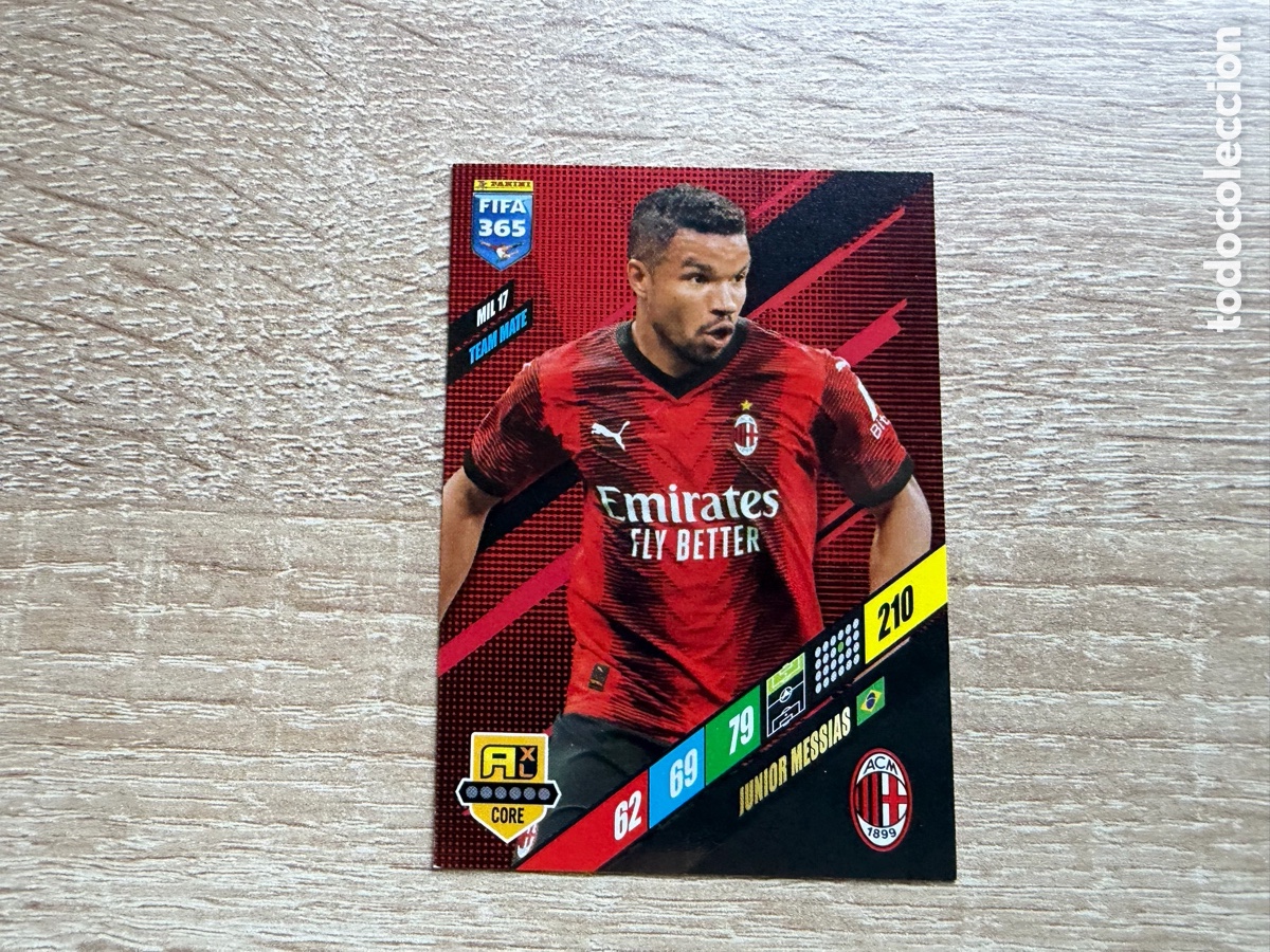 Cromos de f&uacute;tbol: 210 JUNIOR MESSIAS TEAM MATE MIL17 AC MILAN PANINI FIFA 365 2024 ADRENALYN XL