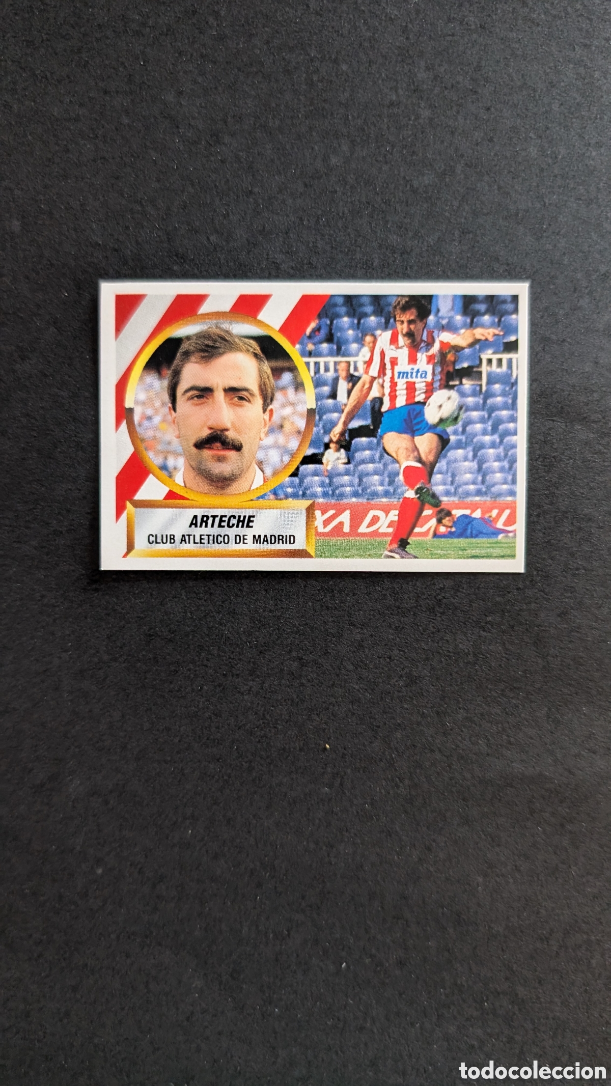 Cromos de f&uacute;tbol: L1 ARTECHE ATLETICO MADRID VERSION TRASERA 5B LIGA ESTE 1988/89 88 89 NUNCA PEGADO SIN PEGAR
