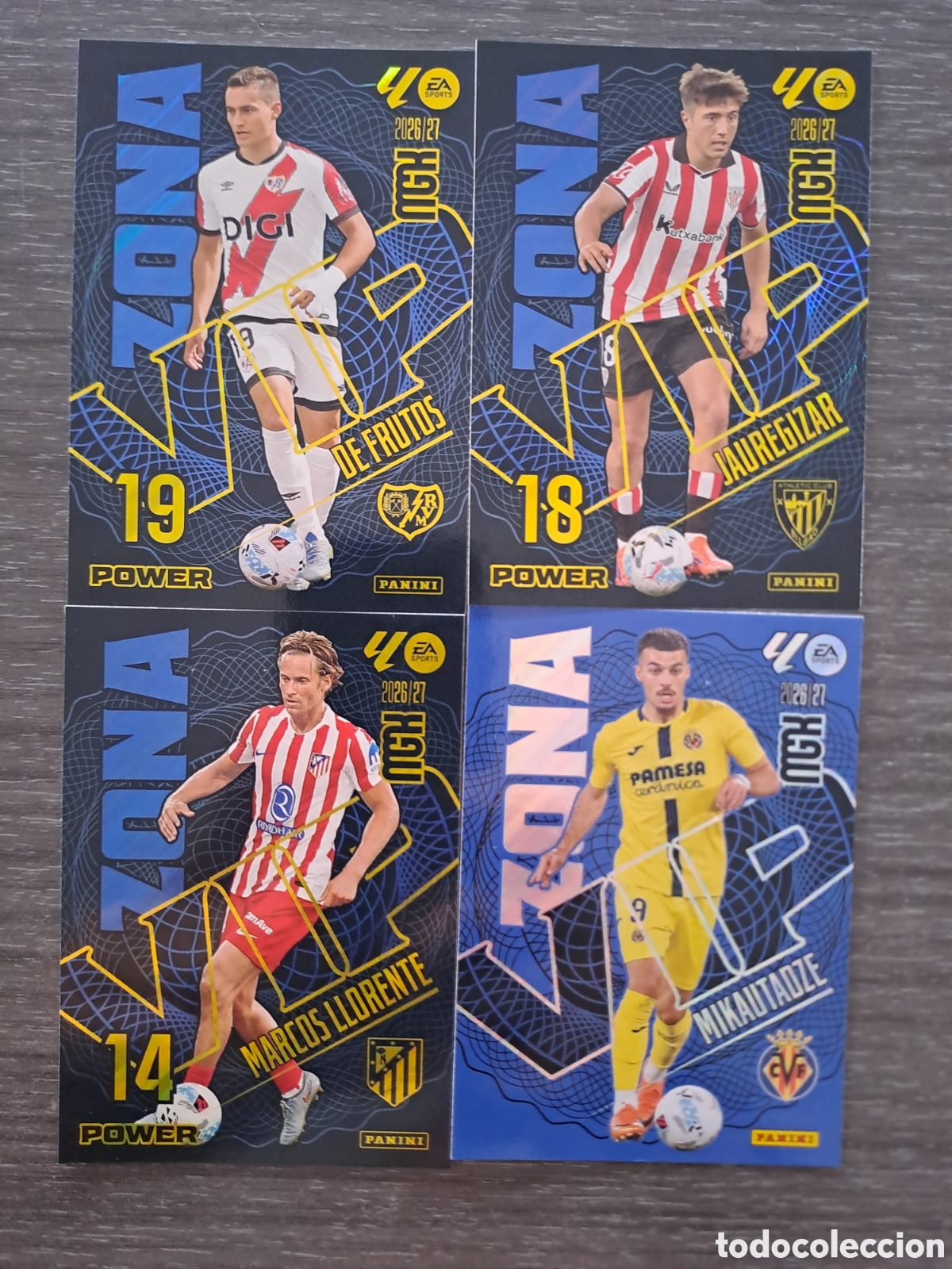 Cromos de f&uacute;tbol: MEGACRACKS 26/27 ZONA VIP Y POWER ⭐ Lote de 4 cartas especiales de la colecci&oacute;n Megacracks 26/27.