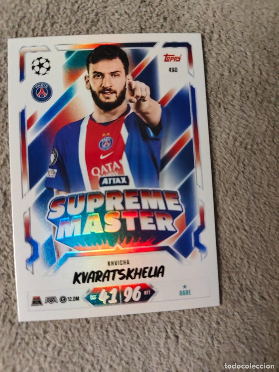 Cromos de f&uacute;tbol: 490 MATCH ATTAX 26/27 KVARATSKHELIA PARIS SAINT-GERMAIN SUPREME MASTER 2026 2027 TOPPS UCC AAU