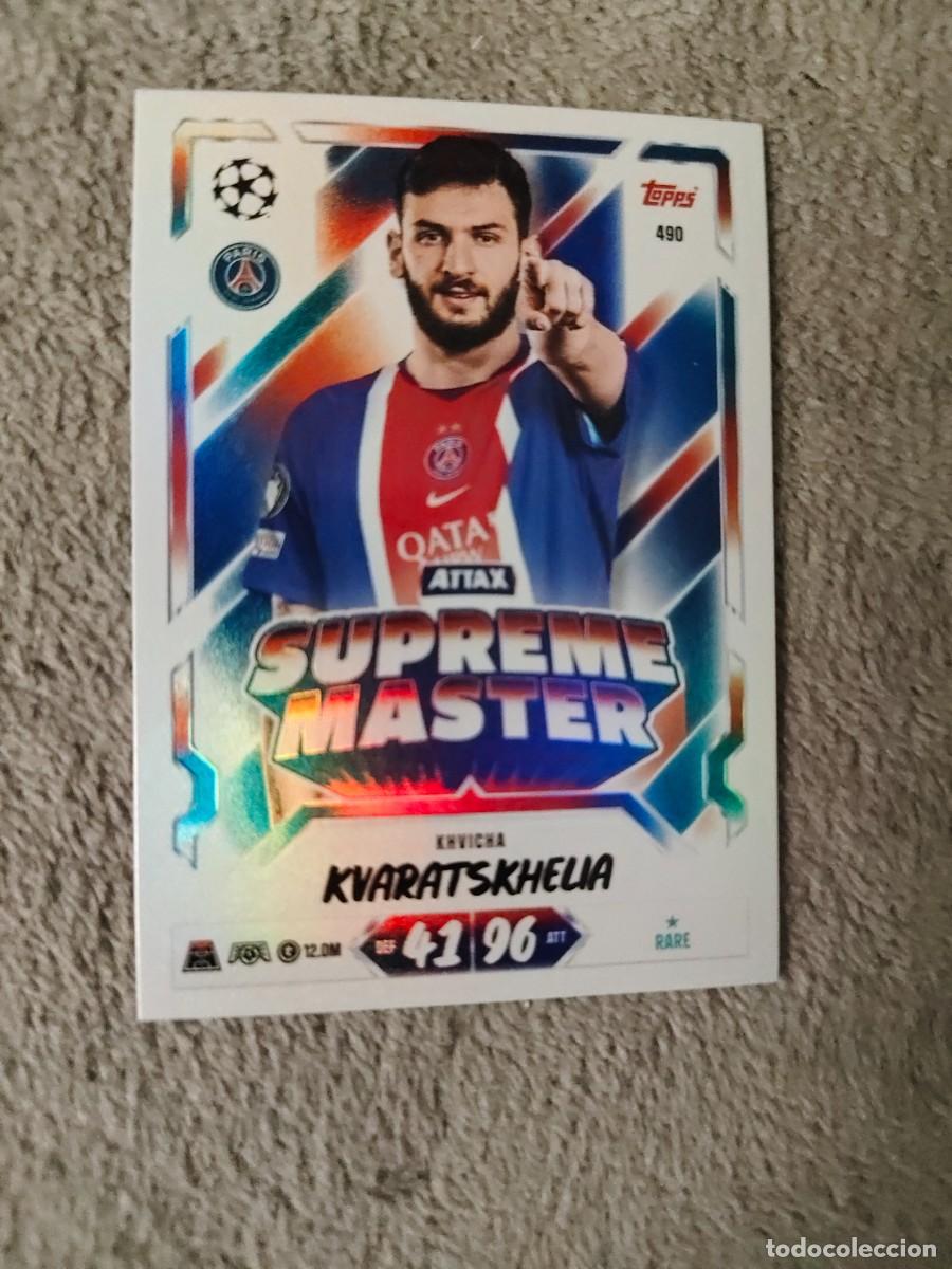 Cromos de f&uacute;tbol: 490 MATCH ATTAX 26/27 KVARATSKHELIA PARIS SAINT-GERMAIN SUPREME MASTER 2026 2027 TOPPS UCC AAU