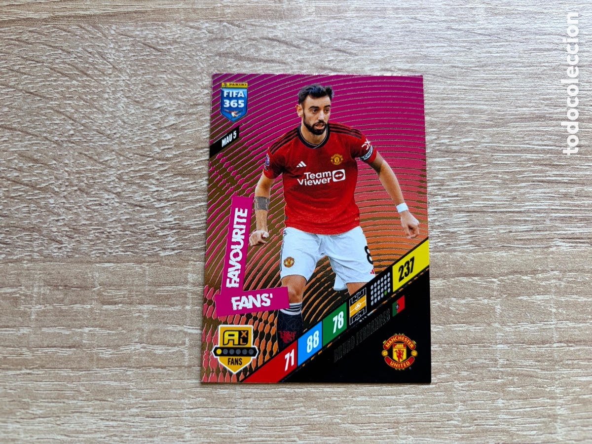 Figurine di Calcio: 237 BRUNO FERNANDES FANS' FAVOURITE MAU5 MANCHESTER UNITED PANINI FIFA 365 2024 ADRENALYN XL
