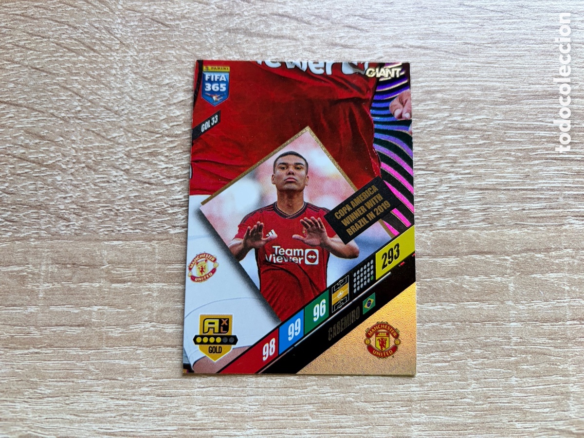 Figurine di Calcio: 293 CASEMIRO POWER GIANT GOL33 MANCHESTER UNITED PANINI FIFA 365 2024 ADRENALYN XL