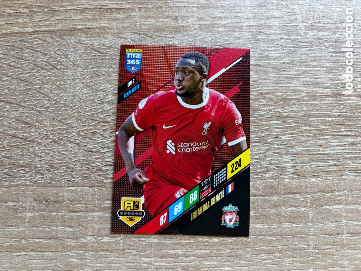 Figurine di Calcio: 224 IBRAHIMA KONAT&Eacute; TEAM MATE LIV2 LIVERPOOL PANINI FIFA 365 2024 ADRENALYN XL