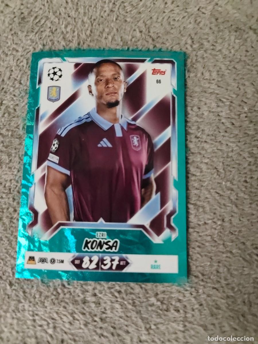 Figurine di Calcio: 66 MATCH ATTAX 26/27 EZRI KONSA ASTON VILLA PARALELA AZUL RARE 2026 2027 TOPPS UCC AAU
