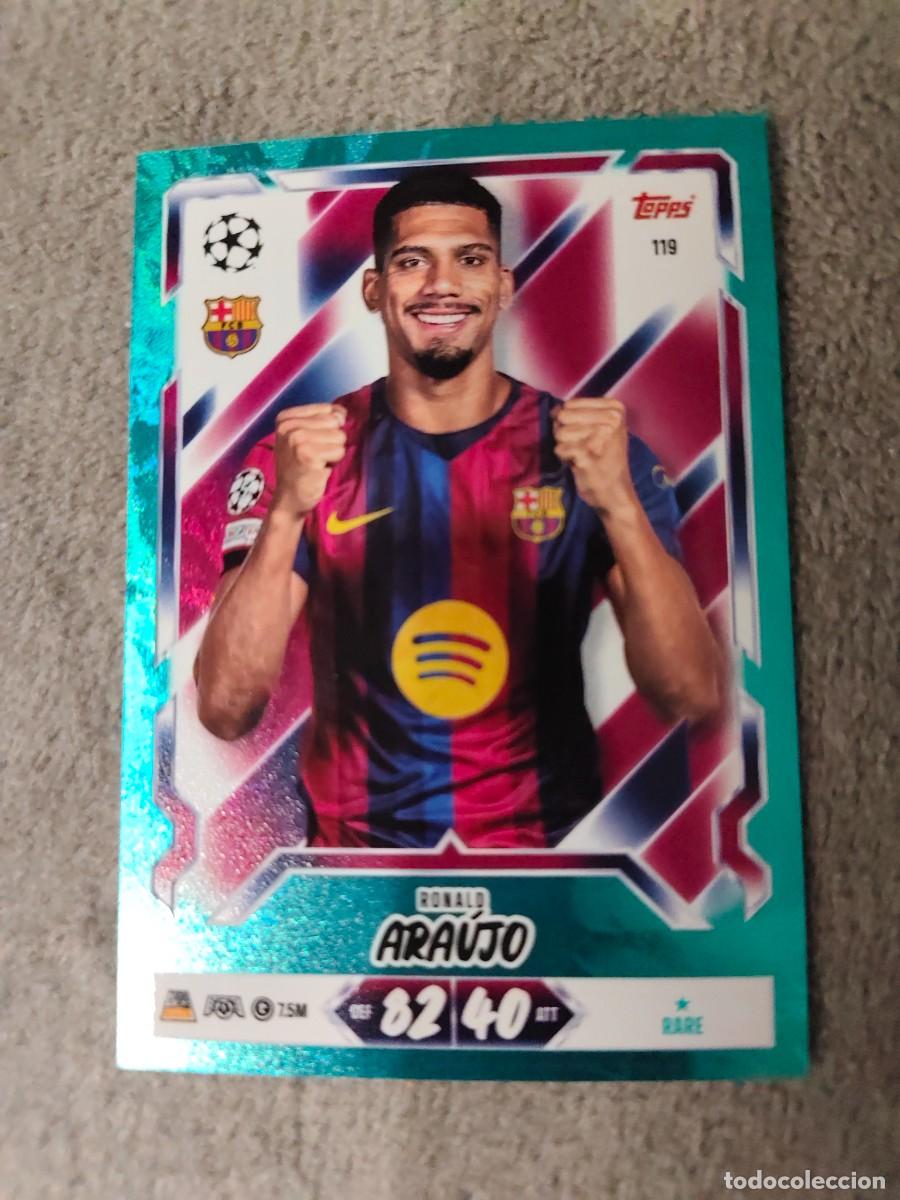 Cromos de Futebol: 119 MATCH ATTAX 26/27 RONALD ARA&Uacute;JO BARCELONA PARALELA AZUL RARE 2026 2027 TOPPS UCC AAU