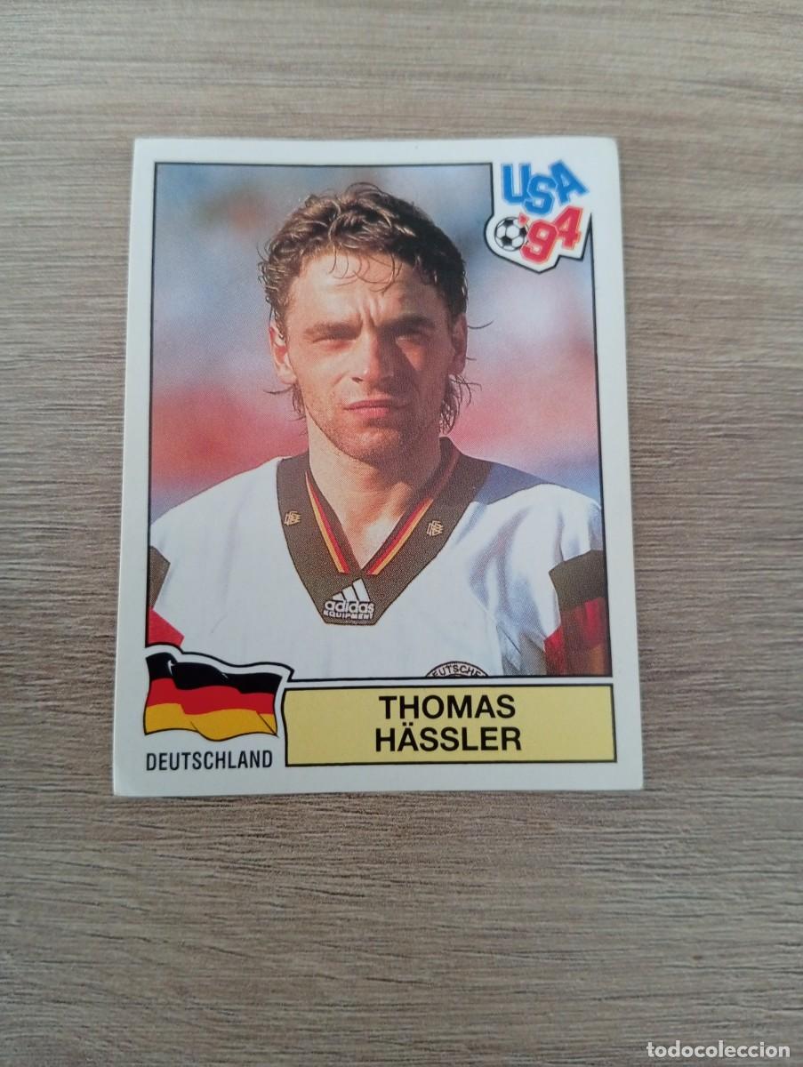 Fu&szlig;ball-Sticker: THOMAS HASSLER 180 ALEMANIA MUNDIAL USA 94 1994 SIN PEGAR NUNCA PEGADO