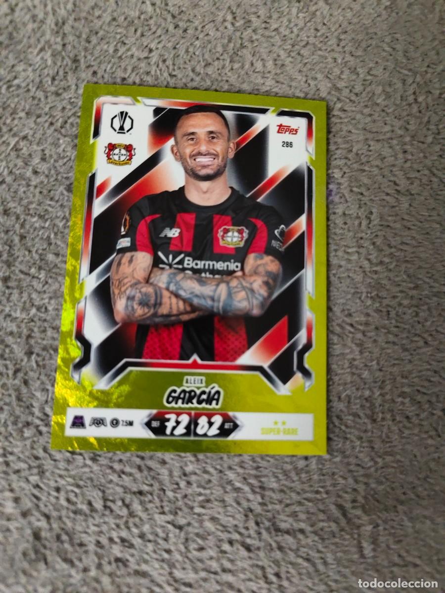 Cromos de f&uacute;tbol: 286 MATCH ATTAX 26/27 ALEIX GARC&Iacute;A BAYER LEVERKUSEN PARALELA AMARILLA SUPER RARE 2026 2027 TOPPS AA