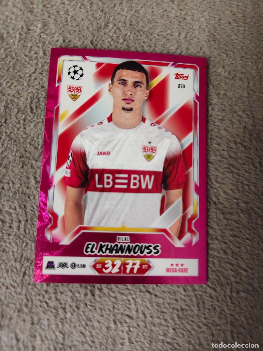 Cromos de f&uacute;tbol: 270 MATCH ATTAX 26/27 BILAL EL KHANNOUSS VFB STUTTGART PARALELA ROSA MEGA RARE 2026 2027 TOPPS AAU
