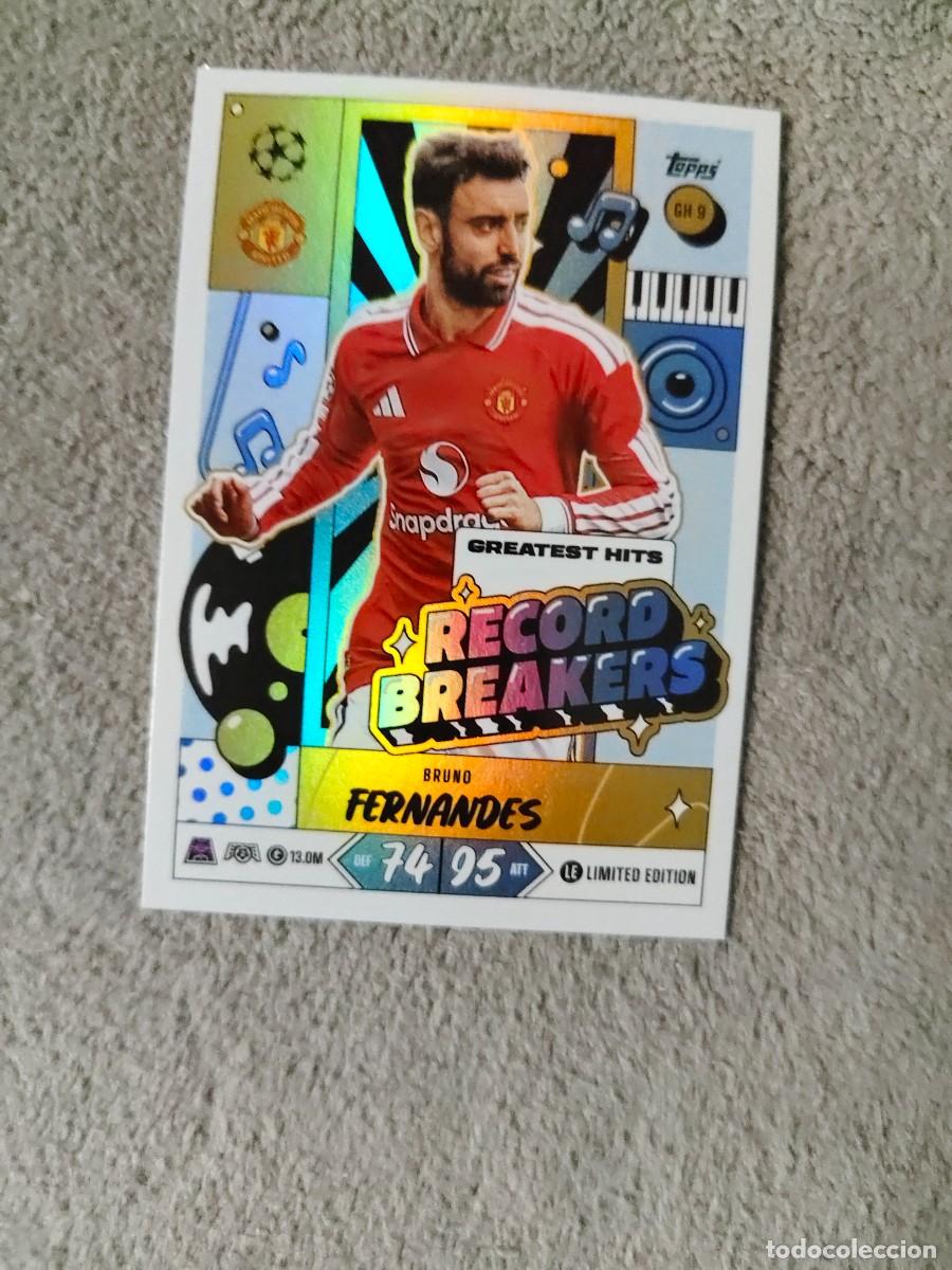 Football Stickers: GH9 MATCH ATTAX 26/27 BRUNO FERNANDES MANCHESTER UNITED LIMITED EDITION RECORD BREAKERS 2026 2027 TO
