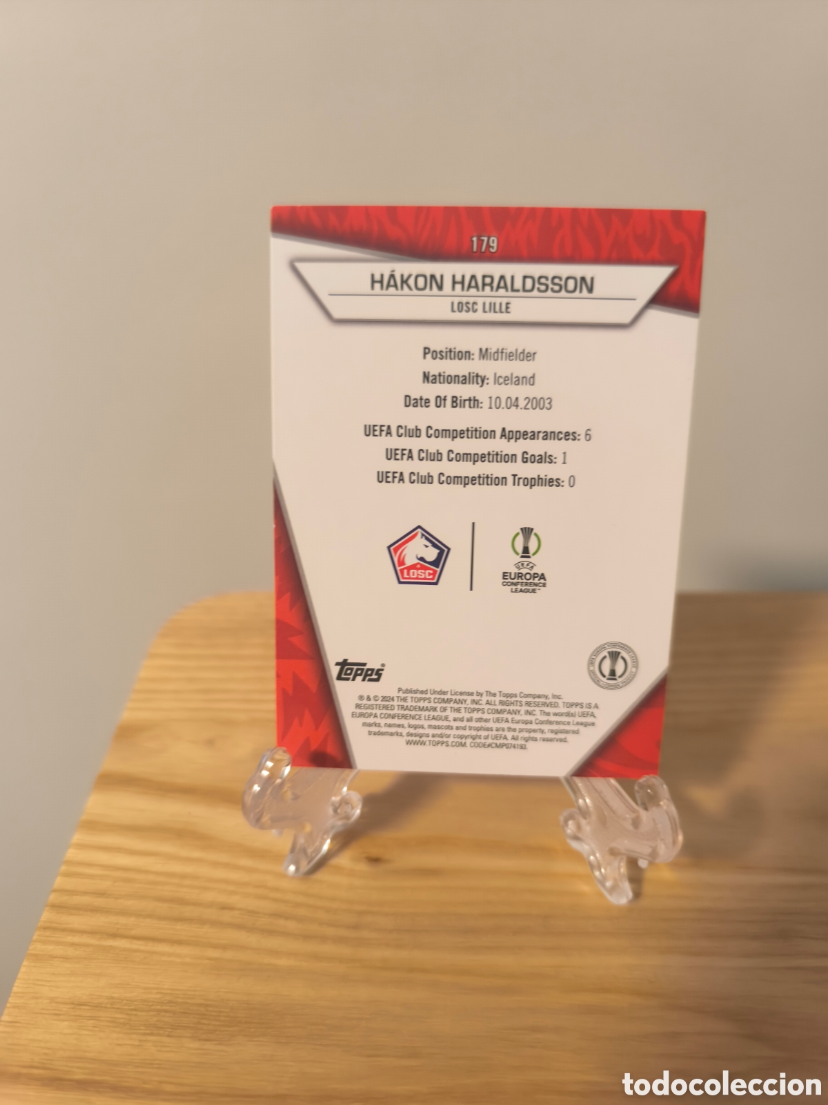 Cromos de f&uacute;tbol: Haraldsson Topps Superstar COMMON Lille - Foto 2