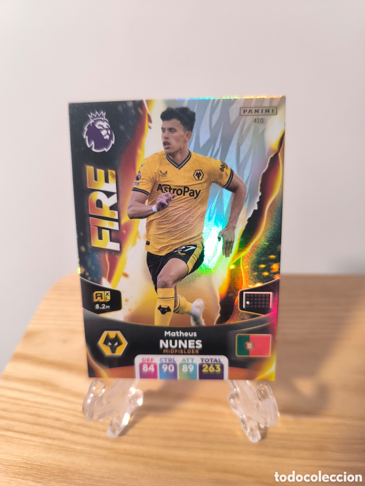 Cromos de f&uacute;tbol: Matheus Nunes FIRE Panini Premier League 2024 Wolves