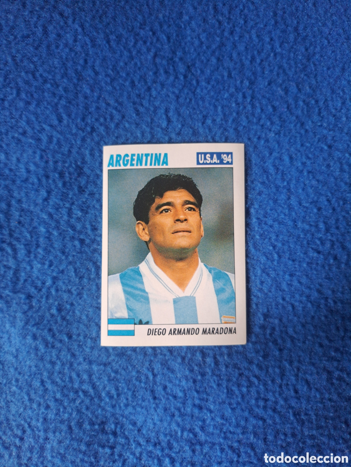 Cromos de f&uacute;tbol: Maradona. N&deg;202. Argentina. Mundial USA 94. Modena Service Line.