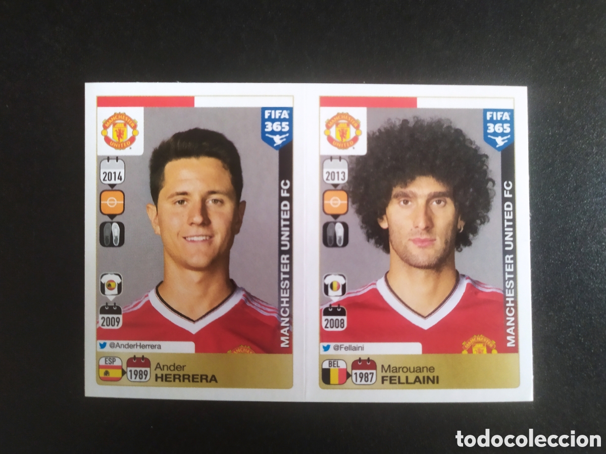 Cromos de f&uacute;tbol: FIFA 365 2015 2016 15 16 panini Ander Herrera Fellaini n&deg; 322 y 326 Manchester United sticker