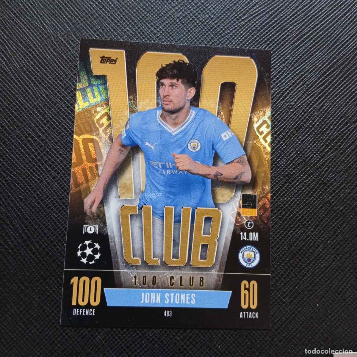 Cromos de f&uacute;tbol: 483 JONHN STONES MANCHESTER CITY TOPPS MATCH ATTAX 2023 2024 FUTBOL CROMO 23 24 - A217 PG54 100 CLUB
