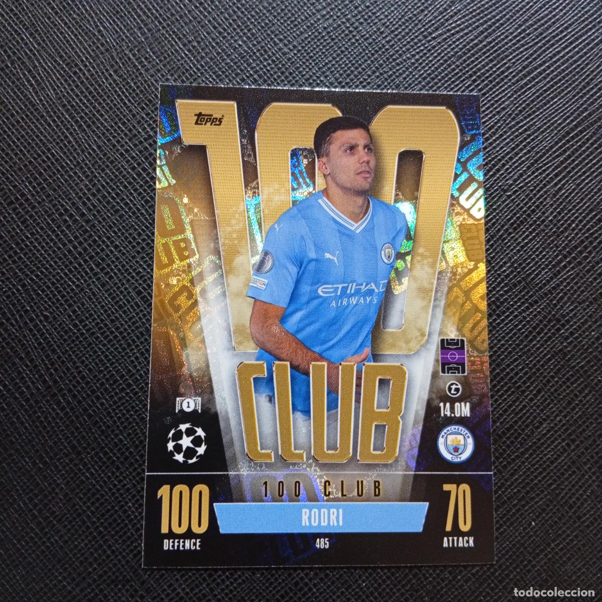 Cromos de f&uacute;tbol: 485 RODRI MANCHESTER CITY TOPPS MATCH ATTAX 2023 2024 FUTBOL CROMO 23 24 - A217 PG54 100 CLUB