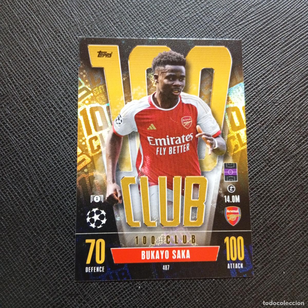 Cromos de f&uacute;tbol: 487 SAKA ARSENAL TOPPS MATCH ATTAX 2023 2024 FUTBOL CROMO 23 24 - A217 PG54 100 CLUB