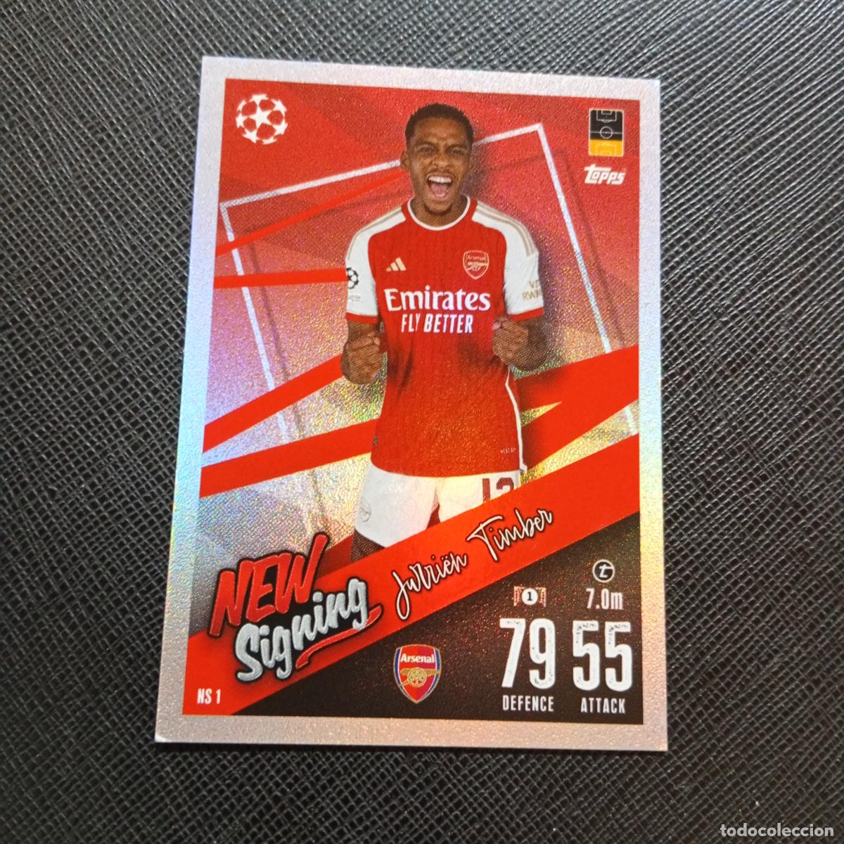 Cromos de f&uacute;tbol: NS 1 JURRIEN TIMBER ARSENAL TOPPS MATCH ATTAX 2023 2024 FUTBOL CROMO 23 24 - A217 PG55