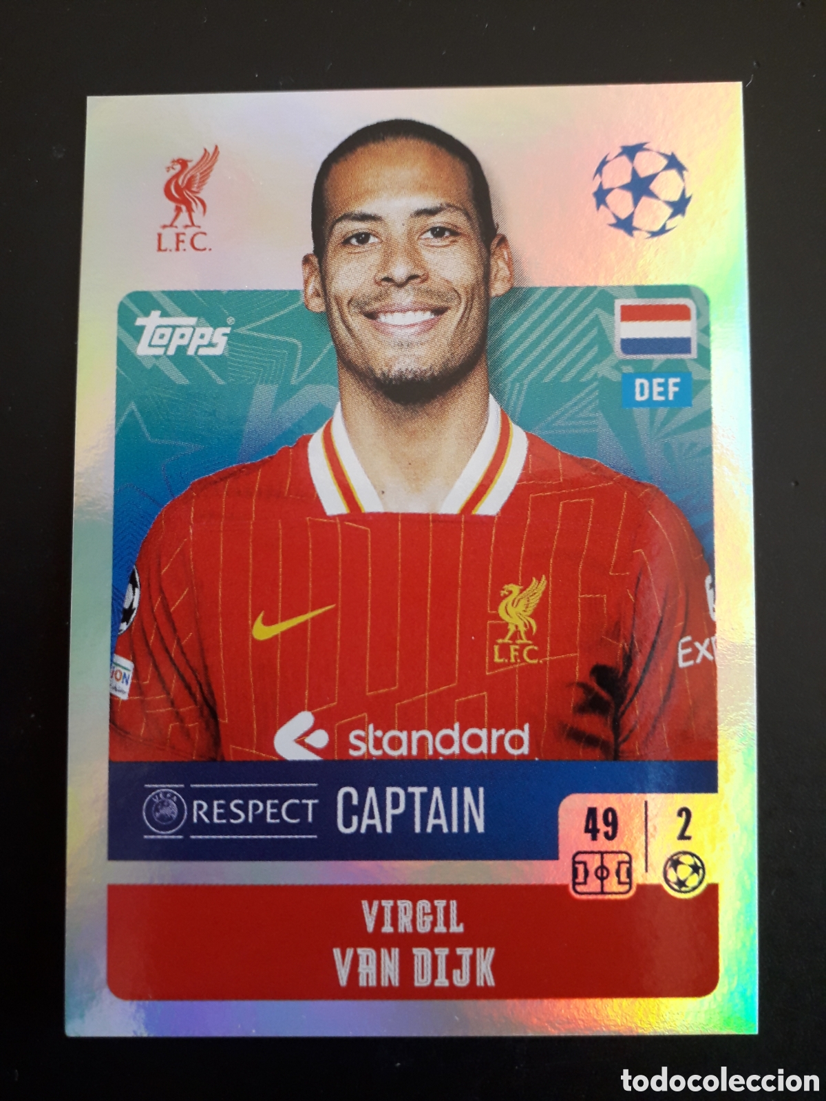 Cartes &agrave; collectionner de Football: VAN DIJK LIVERPOOL N&deg; 260 UEFA CHAMPIONS LEAGUE SEASON TOPPS 24 25 2024 2025 PEDIDO M&Iacute;NIMO 3&euro;