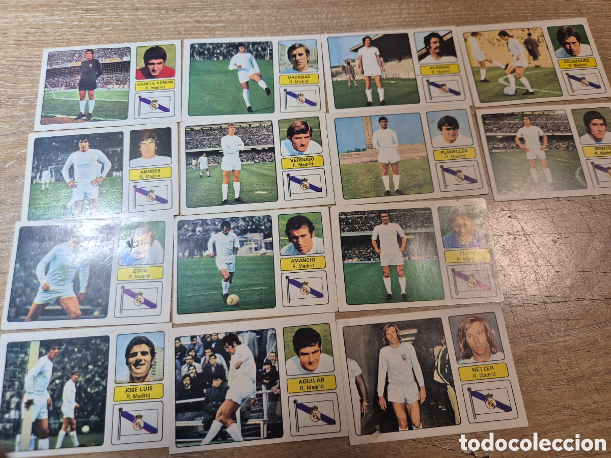 Cromos de f&uacute;tbol: 14 CROMOS REALL MADRID 1973-74 RECUPERADOS LOTE 01