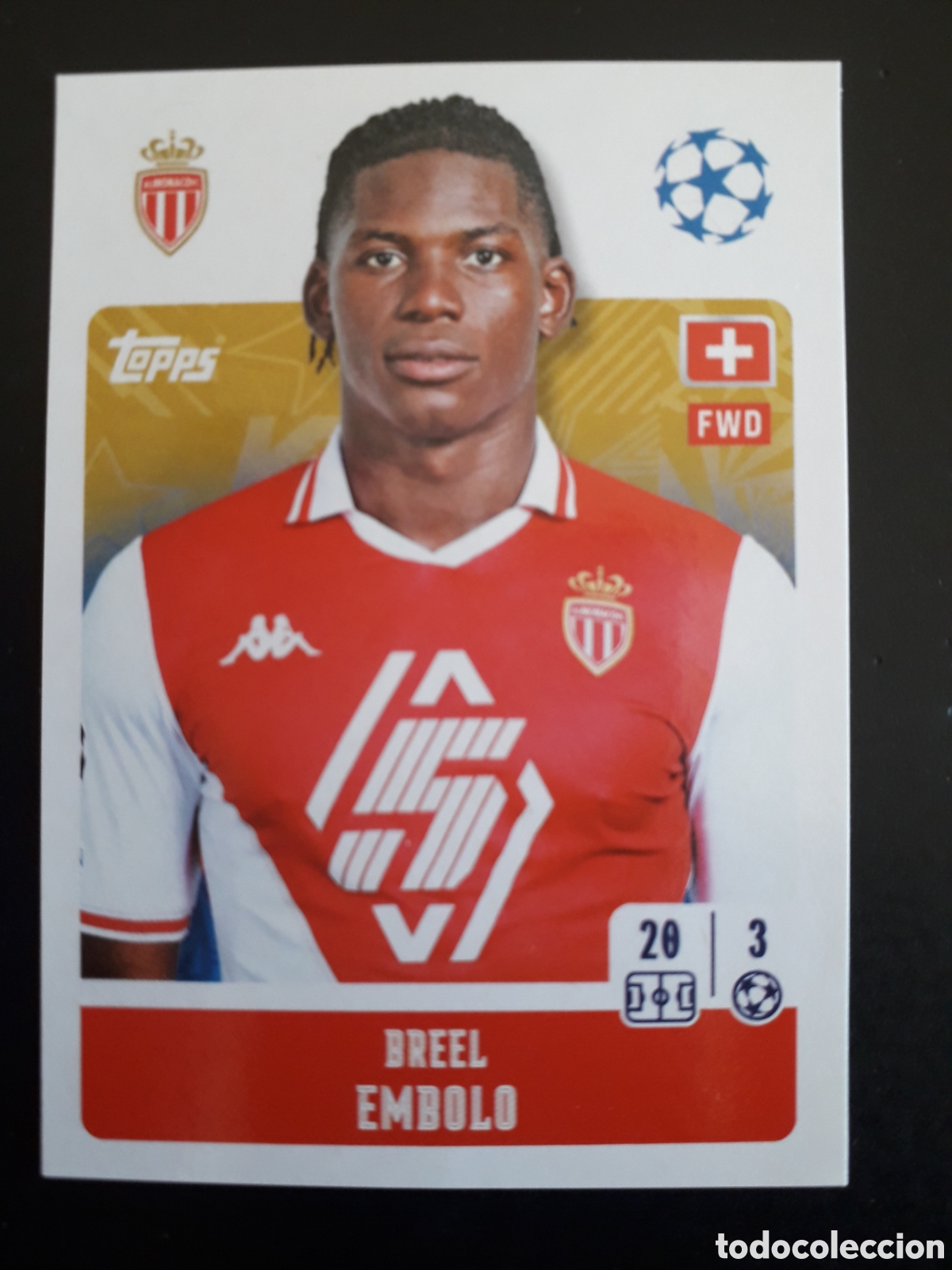 Cromos de f&uacute;tbol: EMBOLO M&Oacute;NACO N&deg; 63 UEFA CHAMPIONS LEAGUE SEASON TOPPS 24 25 2024 2025 PEDIDO M&Iacute;NIMO 3&euro;
