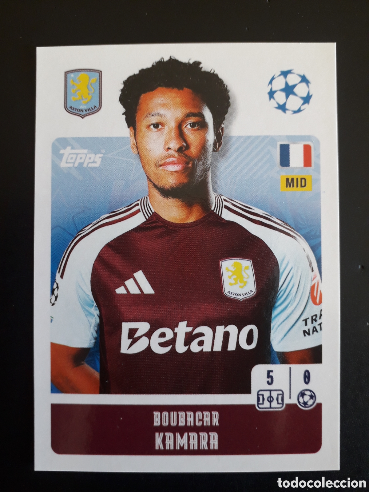 Cromos de f&uacute;tbol: KAMARA ASTON VILLA N&deg; 70 UEFA CHAMPIONS LEAGUE SEASON TOPPS 24 25 2024 2025 PEDIDO M&Iacute;NIMO 3&euro;