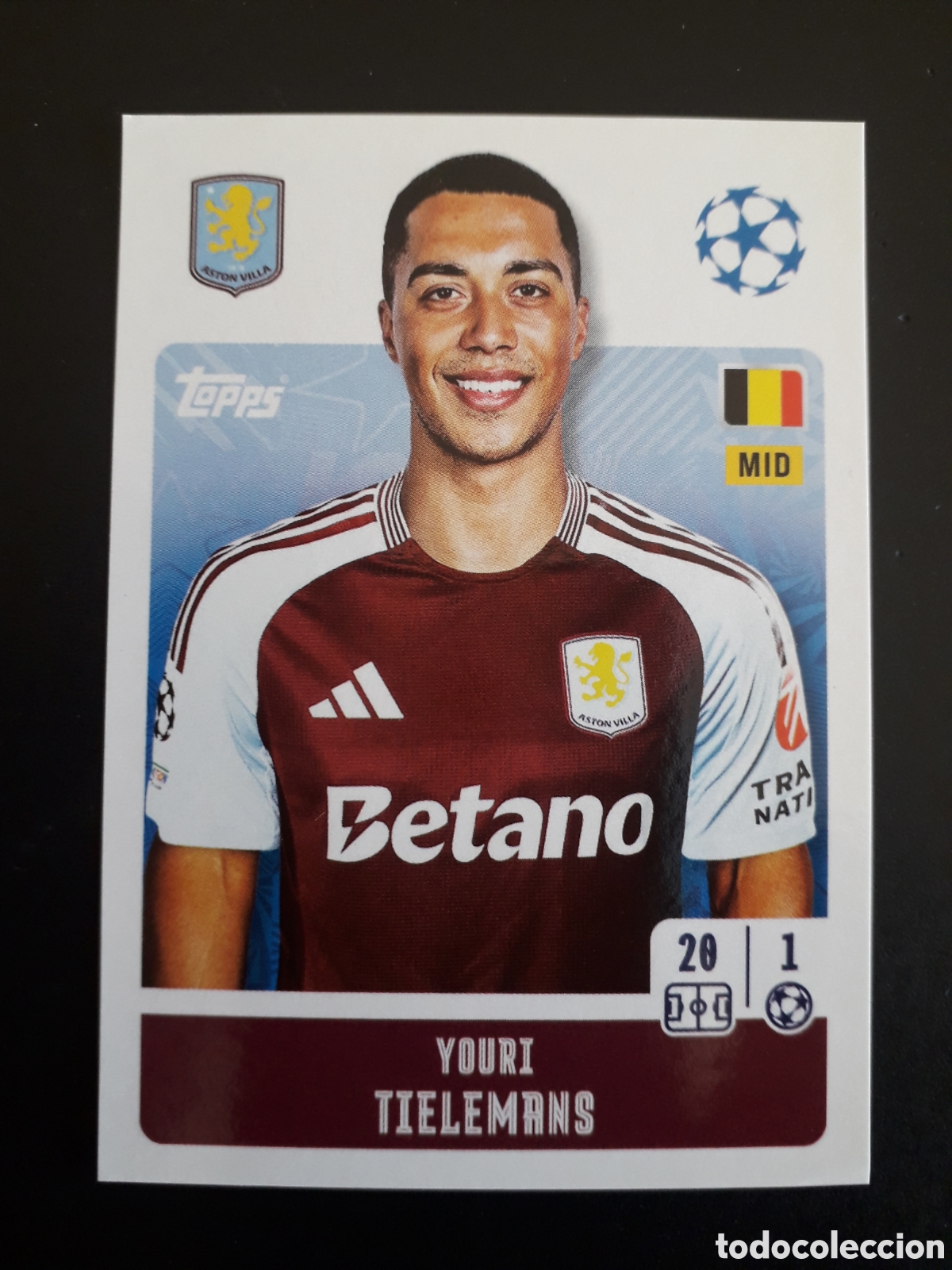 Cromos de f&uacute;tbol: TIELEMANS ASTON VILLA N&deg; 72 UEFA CHAMPIONS LEAGUE SEASON TOPPS 24 25 2024 2025 PEDIDO M&Iacute;NIMO 3&euro;