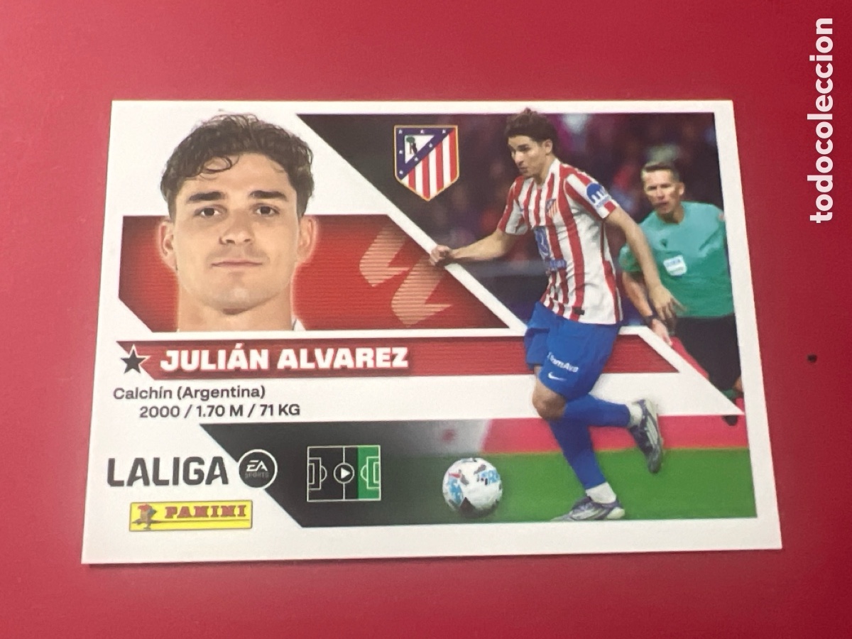 Cromos de f&uacute;tbol: C4319. Julian &Aacute;lvarez n&uacute;mero 20 del Atl&eacute;tico de Madrid cromo liga este 26-27 2026-2027